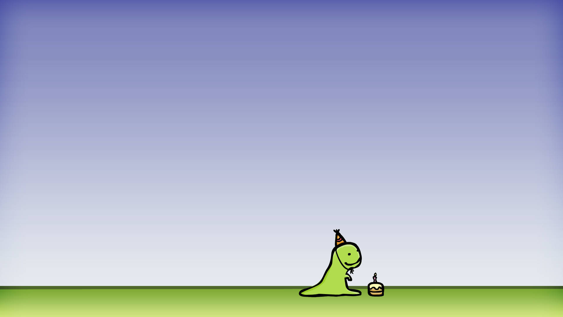 Funny Dinosaur, green cartoon dinosaur, party hat, Full HD Desktop Wallpaper