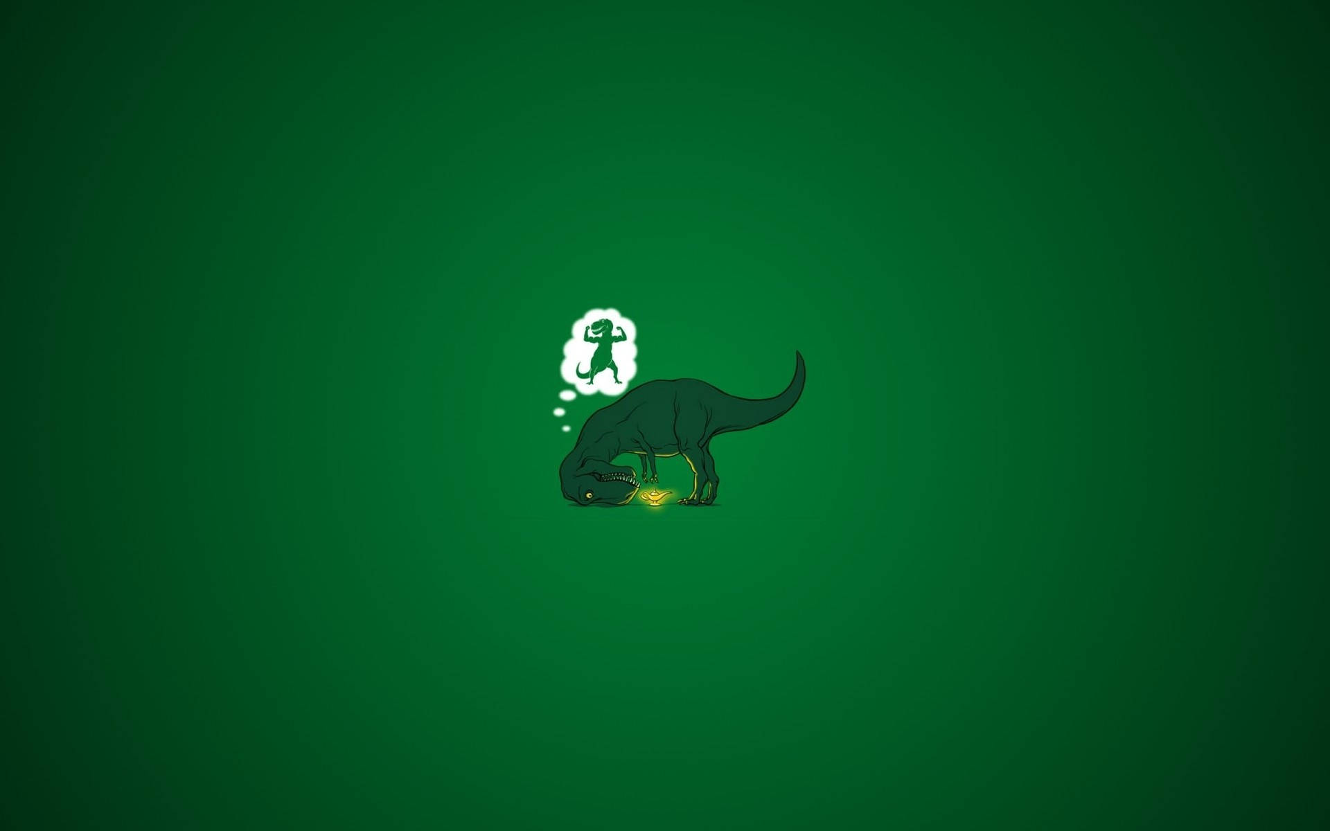 dark green, cartoon dinosaur, thought bubble, Full HD Desktop Wallpaper