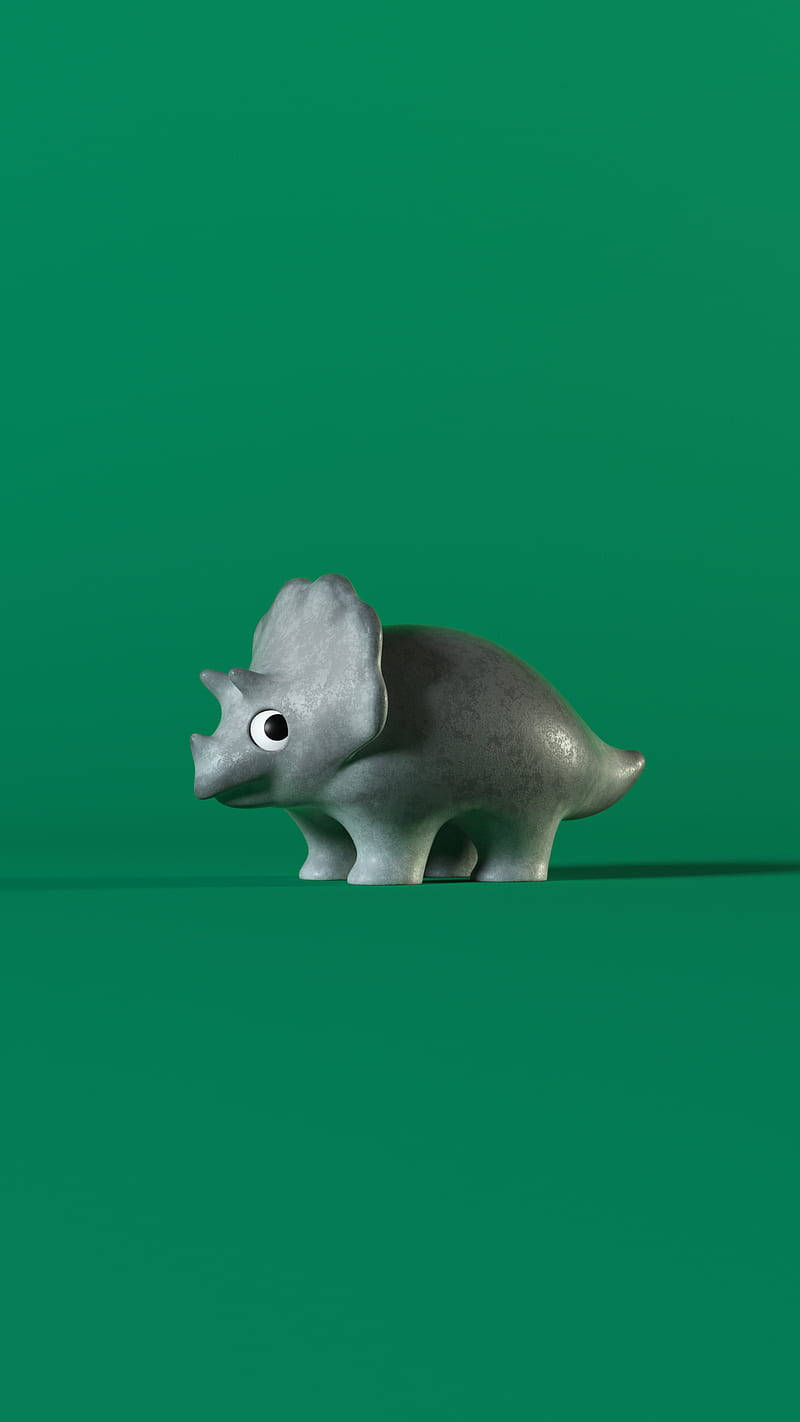 funny dinosaur, gray triceratops toy, big eyes, HD Phone Wallpaper