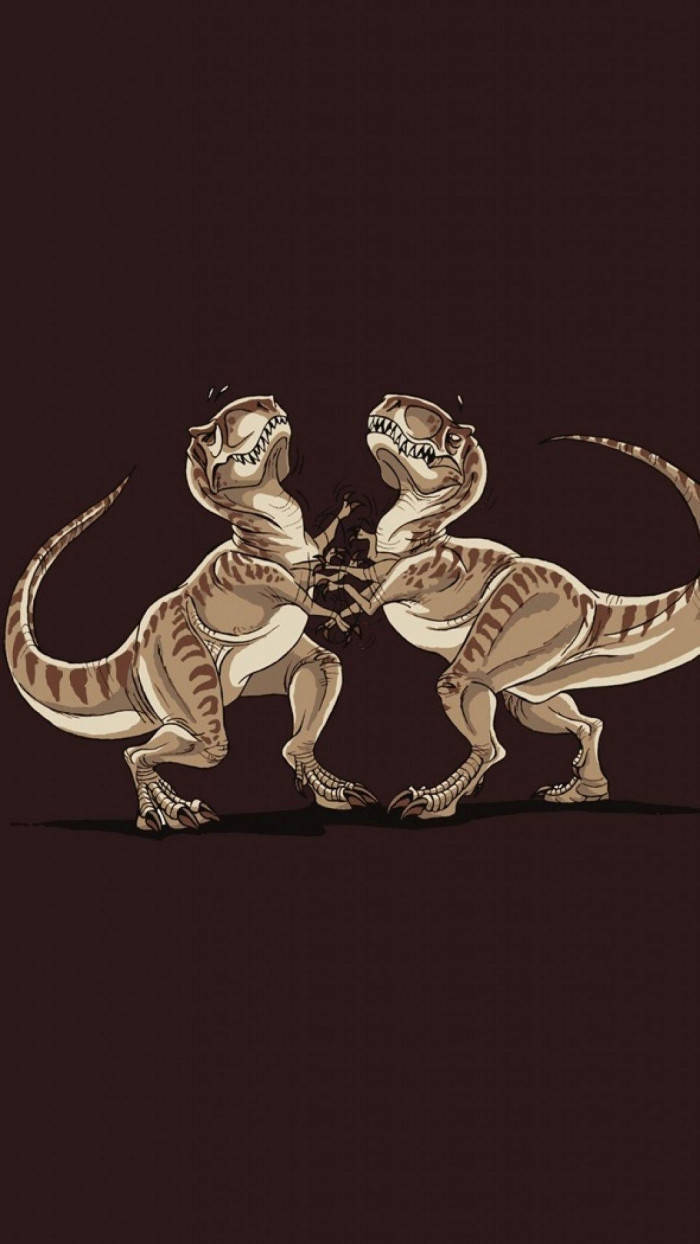 funny dinosaur, raptors, tense standoff, SD Phone Wallpaper