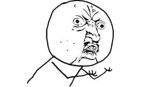 rage face meme character, black and white line drawing, angry expression, SD Desktop Wallpaper