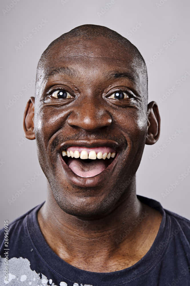 big smile, joyful black man, wide toothy grin, SD Phone Wallpaper