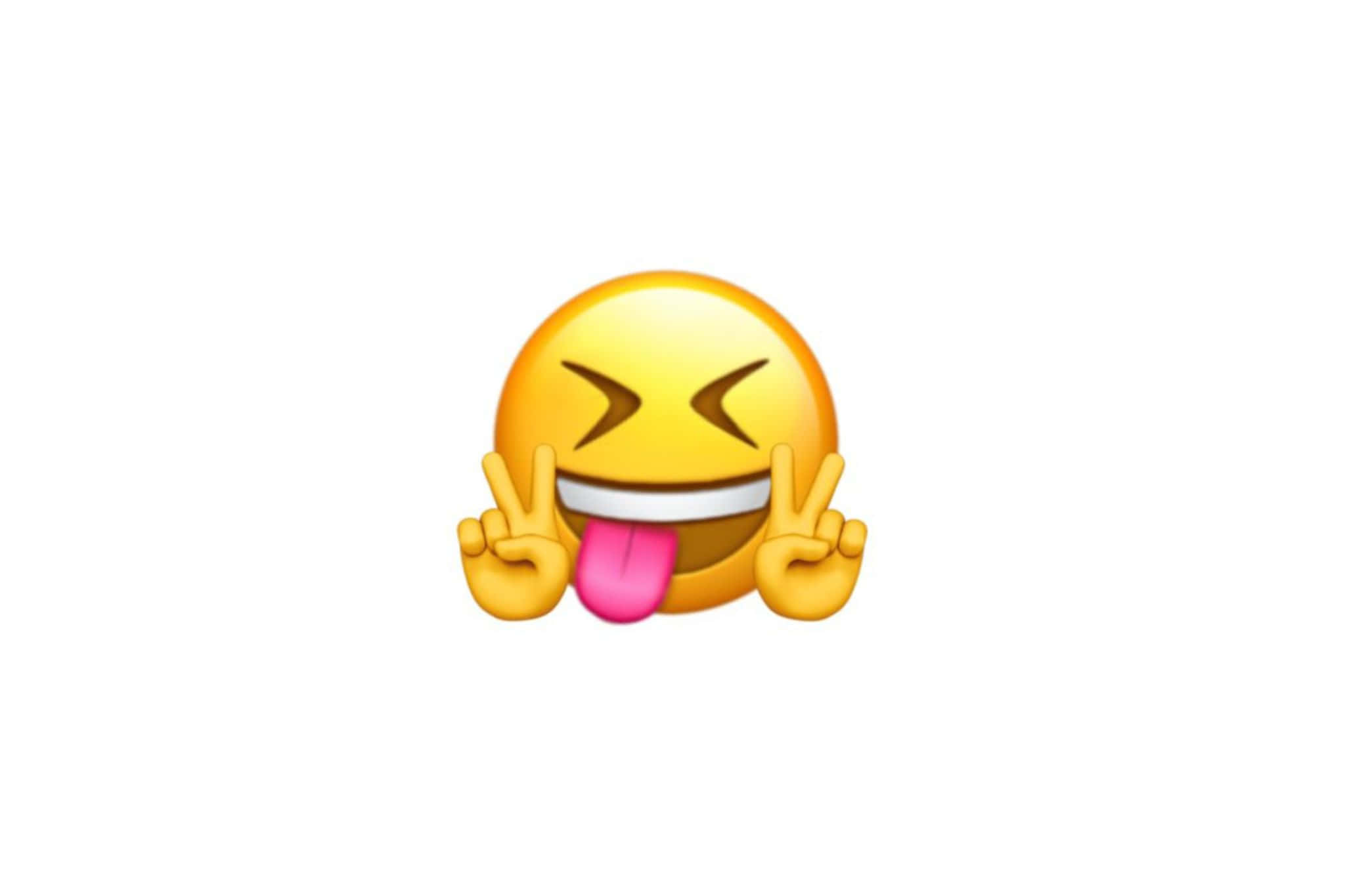 Funny Face Emoji, yellow, winking eyes, Full HD Desktop Wallpaper