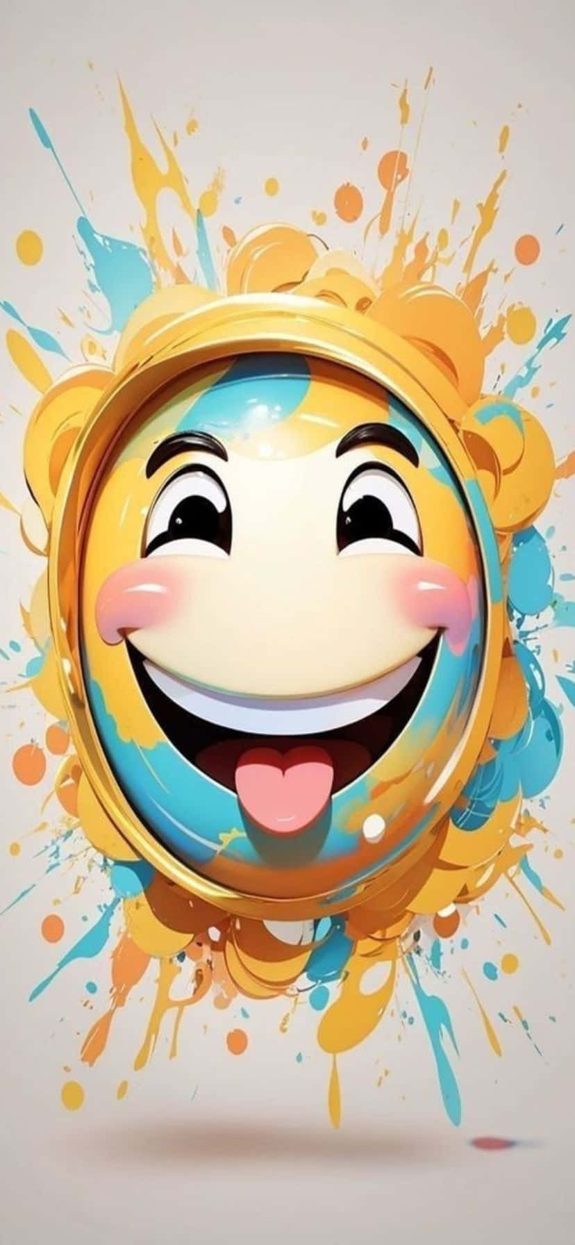 Exploding Laughter Emoji, 3d cartoon emoji, tongue out, HD Phone Wallpaper