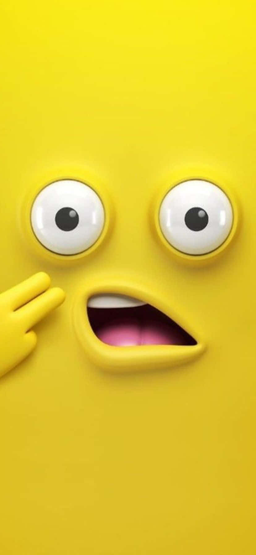 Surprised Yellow Face Emoji, yellow, 3D cartoon character, HD Phone Wallpaper