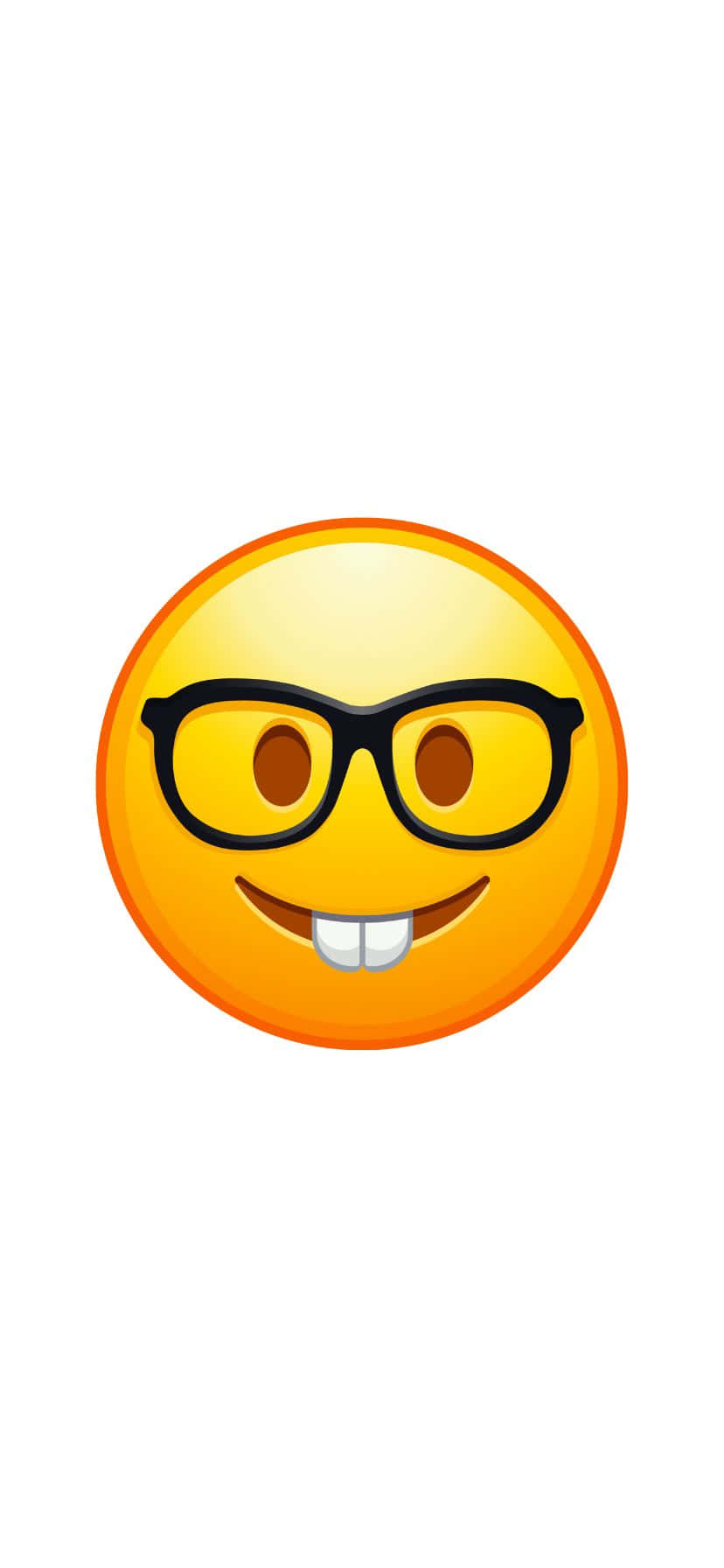 Nerdy Smiling Emojiwith Glasses, yellow emoji face, black-rimmed glasses, HD Phone Wallpaper
