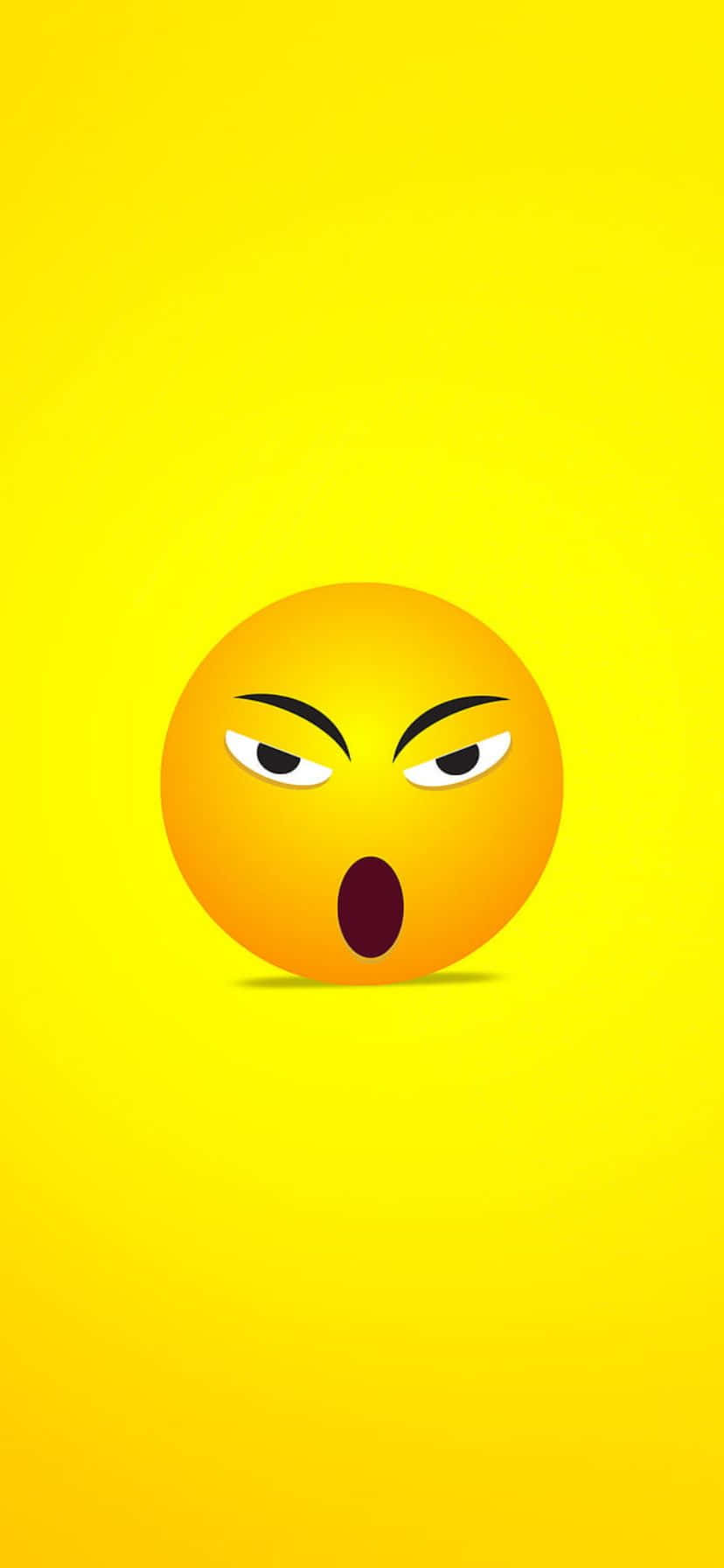 Angry Emoji, yellow background, cartoonish, HD Phone Wallpaper