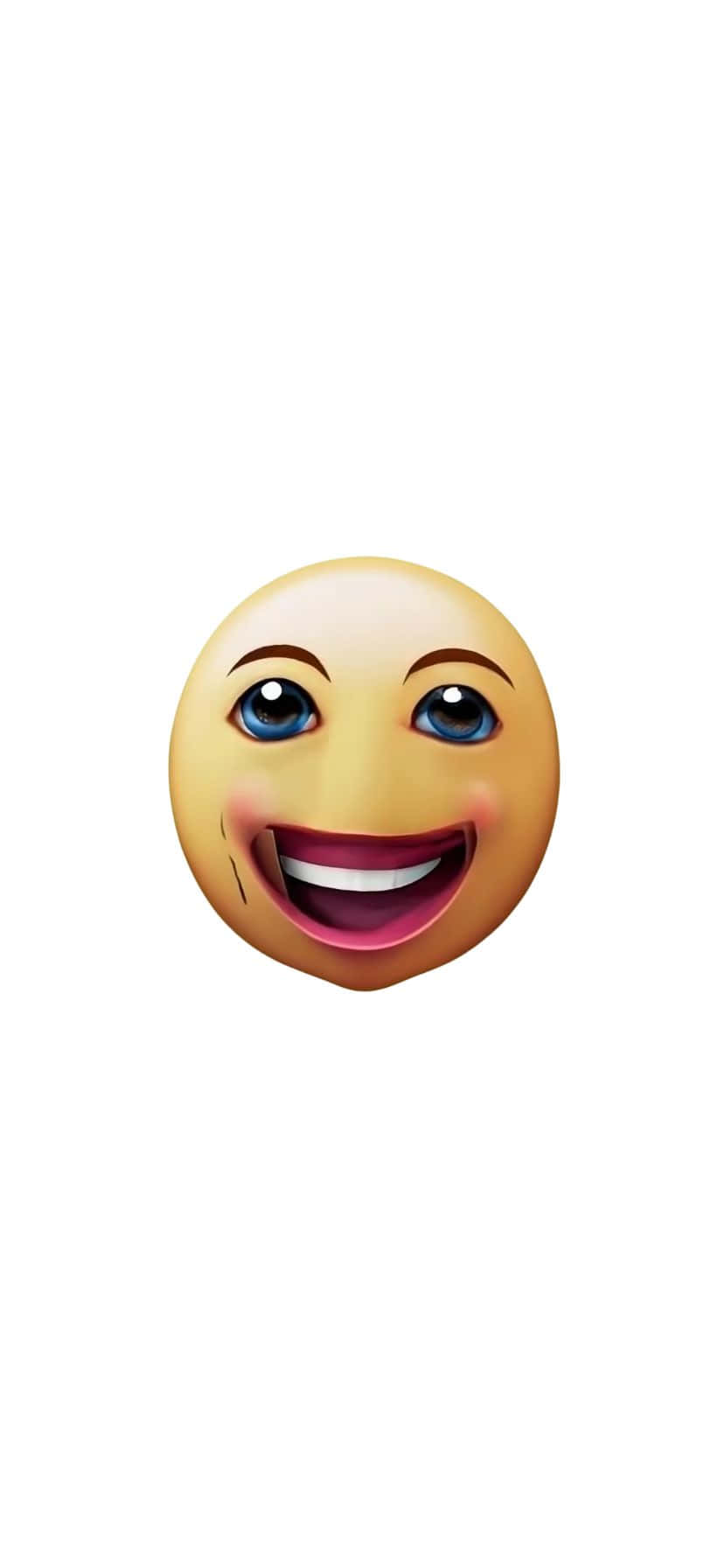yellow emoji, blue eyes, wide toothy grin, HD Phone Wallpaper