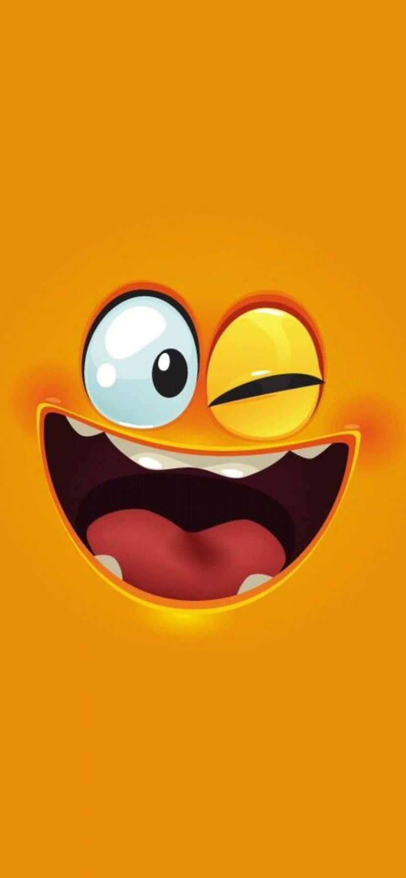 laughing emoji, one big eye and one small eye, blue eye, HD Phone Wallpaper