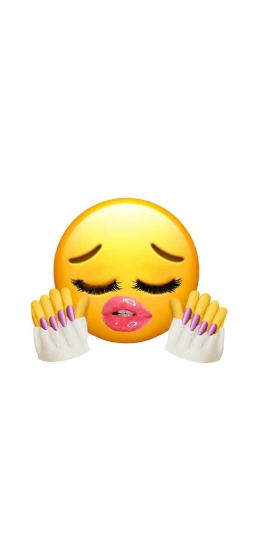 Glamorous Facepalm Emoji, yellow emoji, long lashes, HD Phone Wallpaper