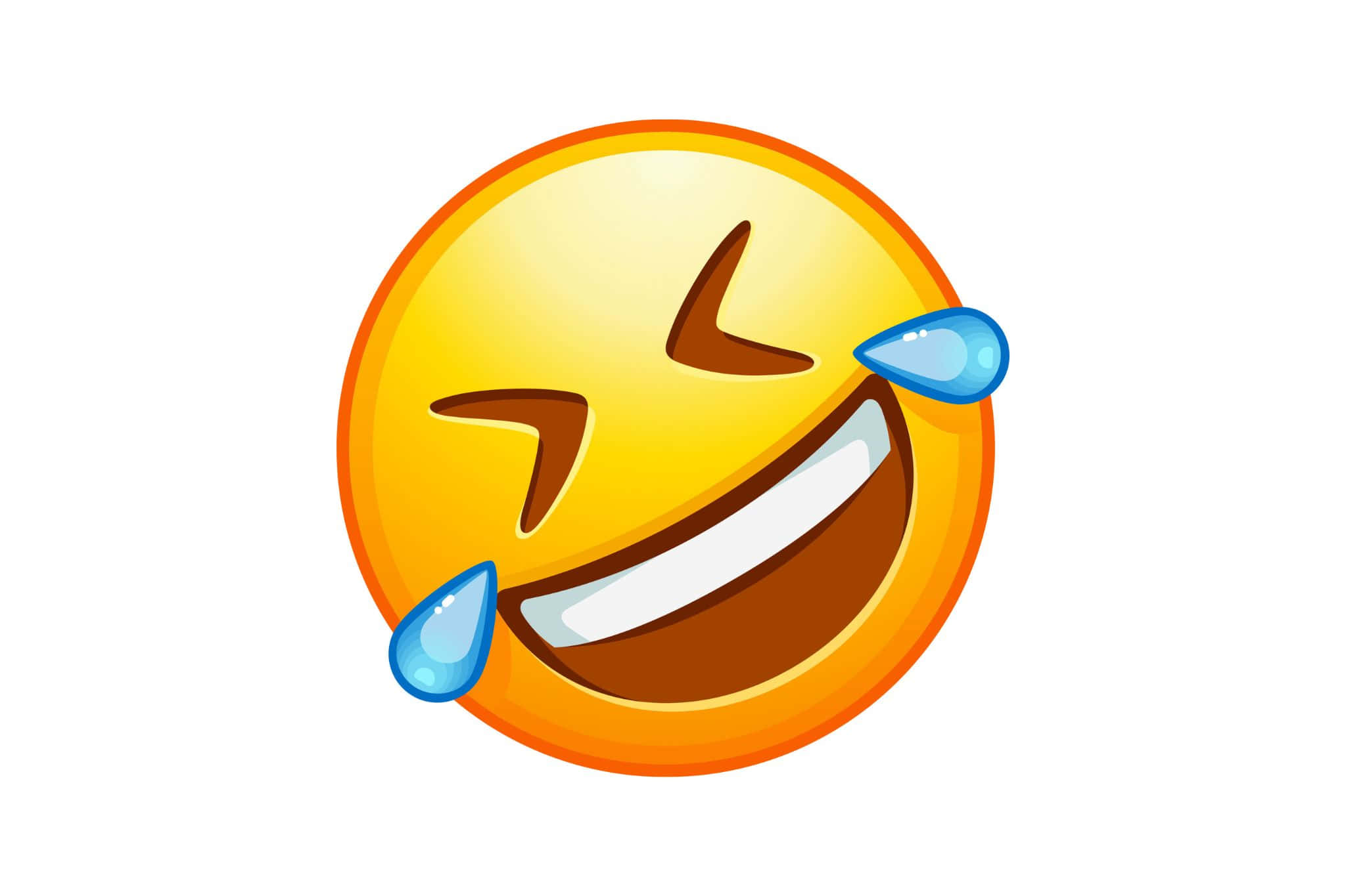 laughing tears emoji, bright yellow, tears streaming from its eyes, Full HD Desktop Wallpaper