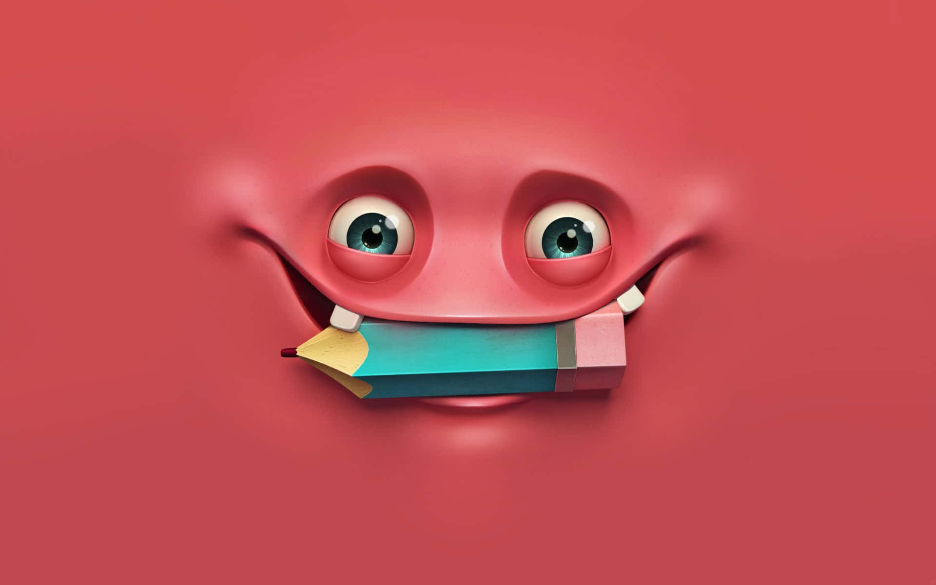 Funny Face, red, 3d-rendered, Full HD Desktop Wallpaper