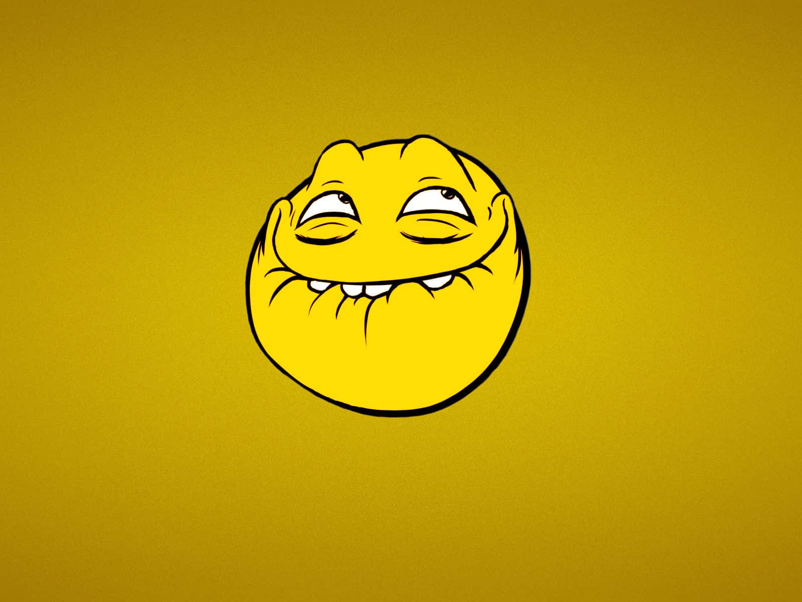 Funny Face, yellow face, smug grin, HD Desktop Wallpaper