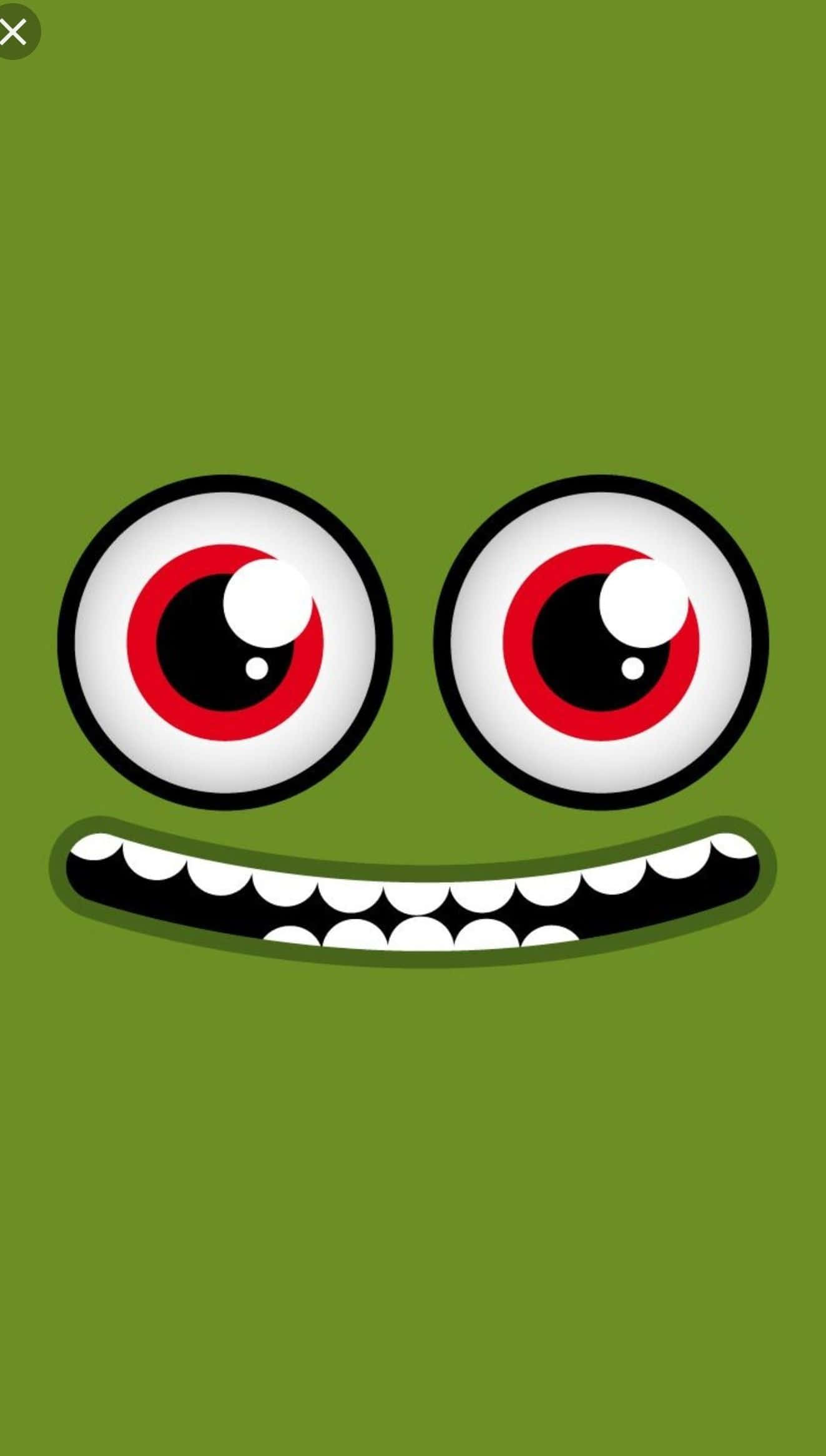 Funny Face, Cheesy Grin, cartoonish green face, Full HD Phone Wallpaper