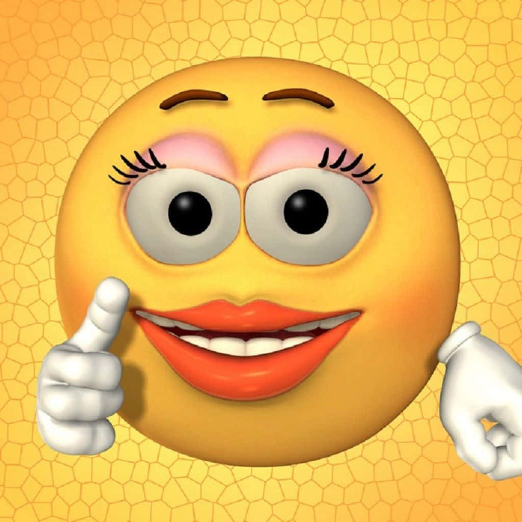 Funny Face, yellow emoji, eyelashes, SD Desktop Wallpaper