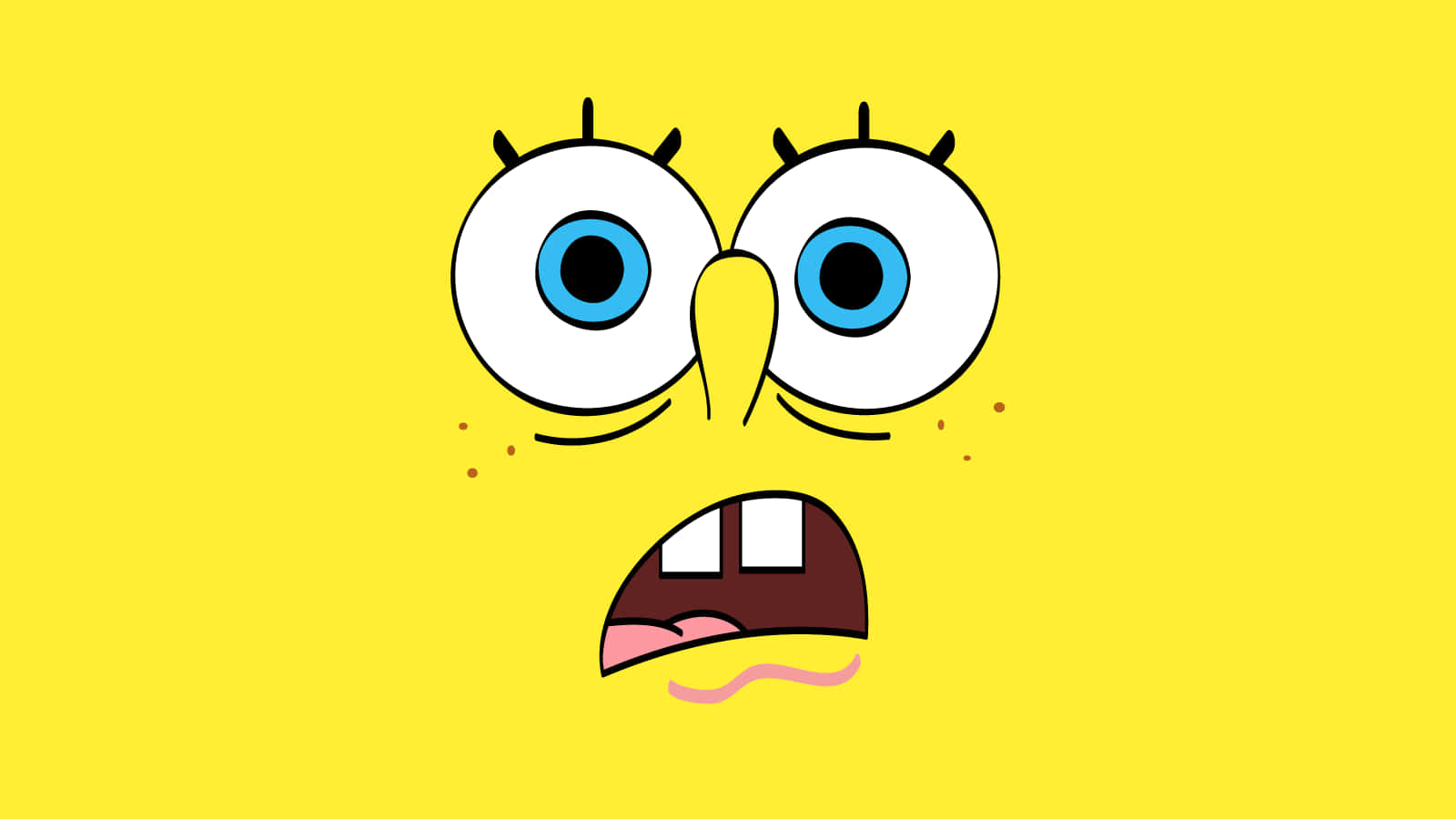 cartoon sponge character, wide blue eyes, open mouth, HD Desktop Wallpaper