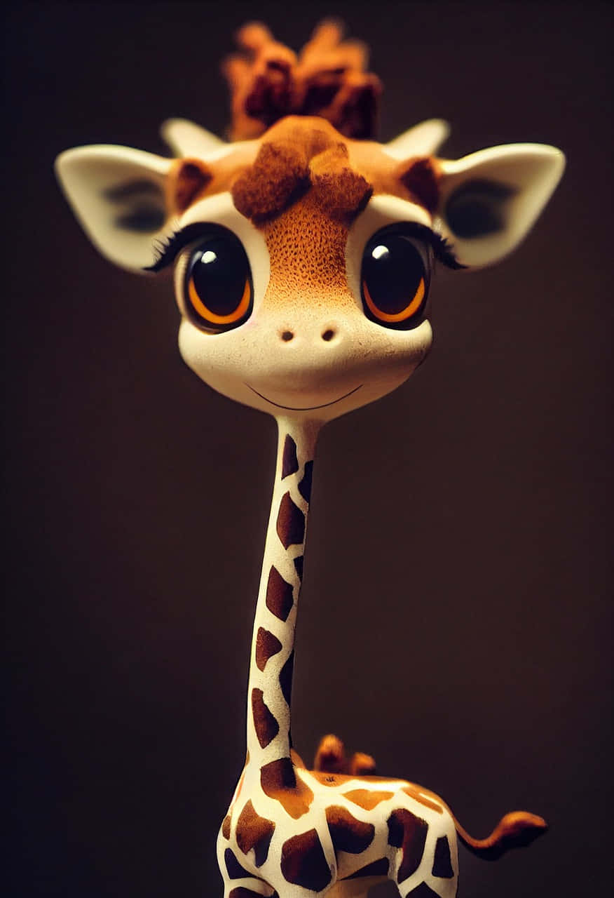 cute giraffe, cartoon giraffe, big expressive eyes, HD Phone Wallpaper