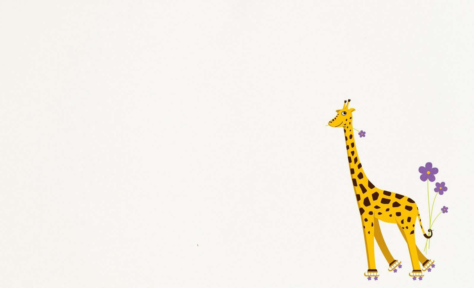 cute giraffe, roller skates, brown spots, HD Desktop Wallpaper