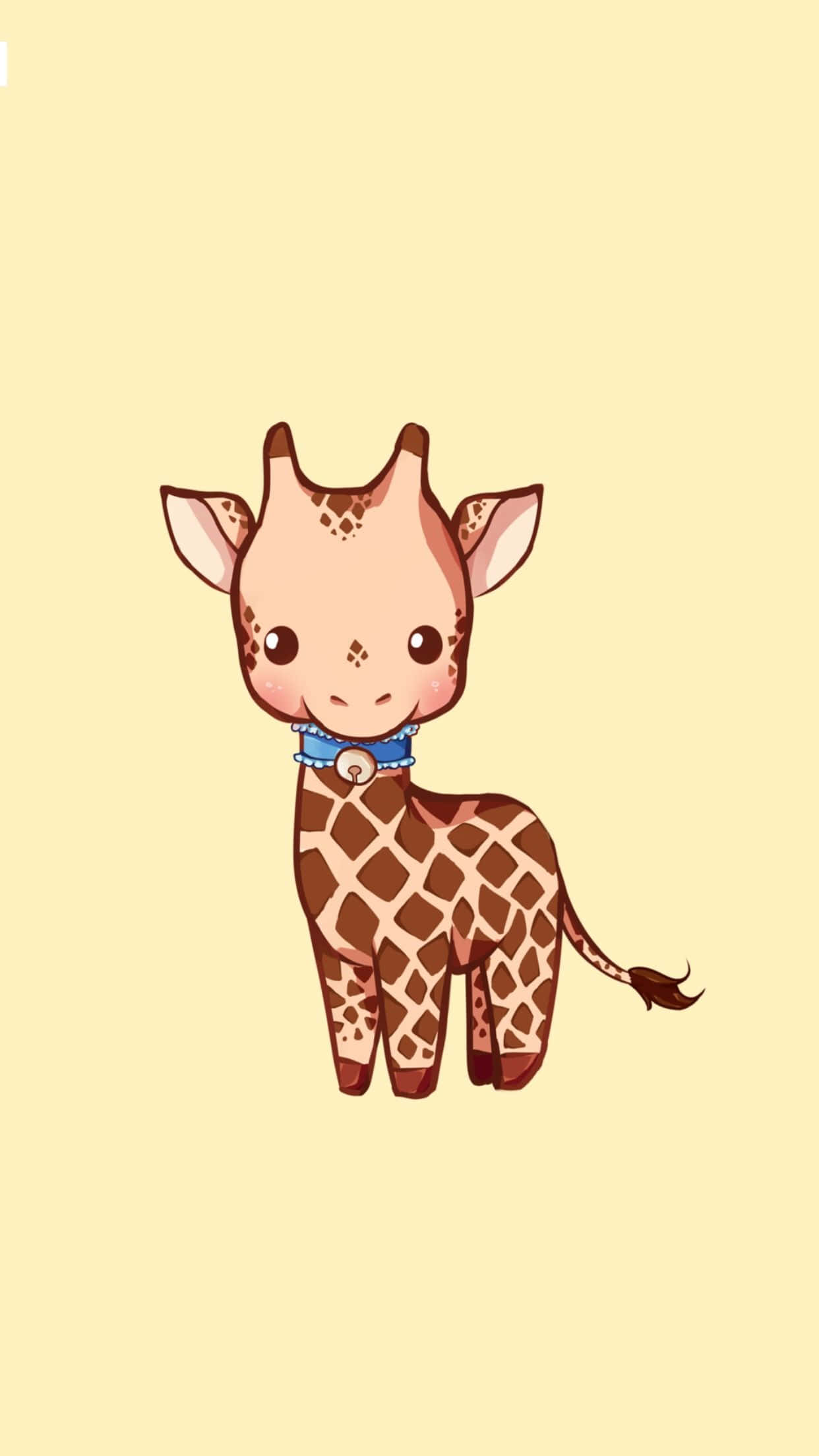 cute cartoon animal, giraffe, blue collar, Full HD Phone Wallpaper