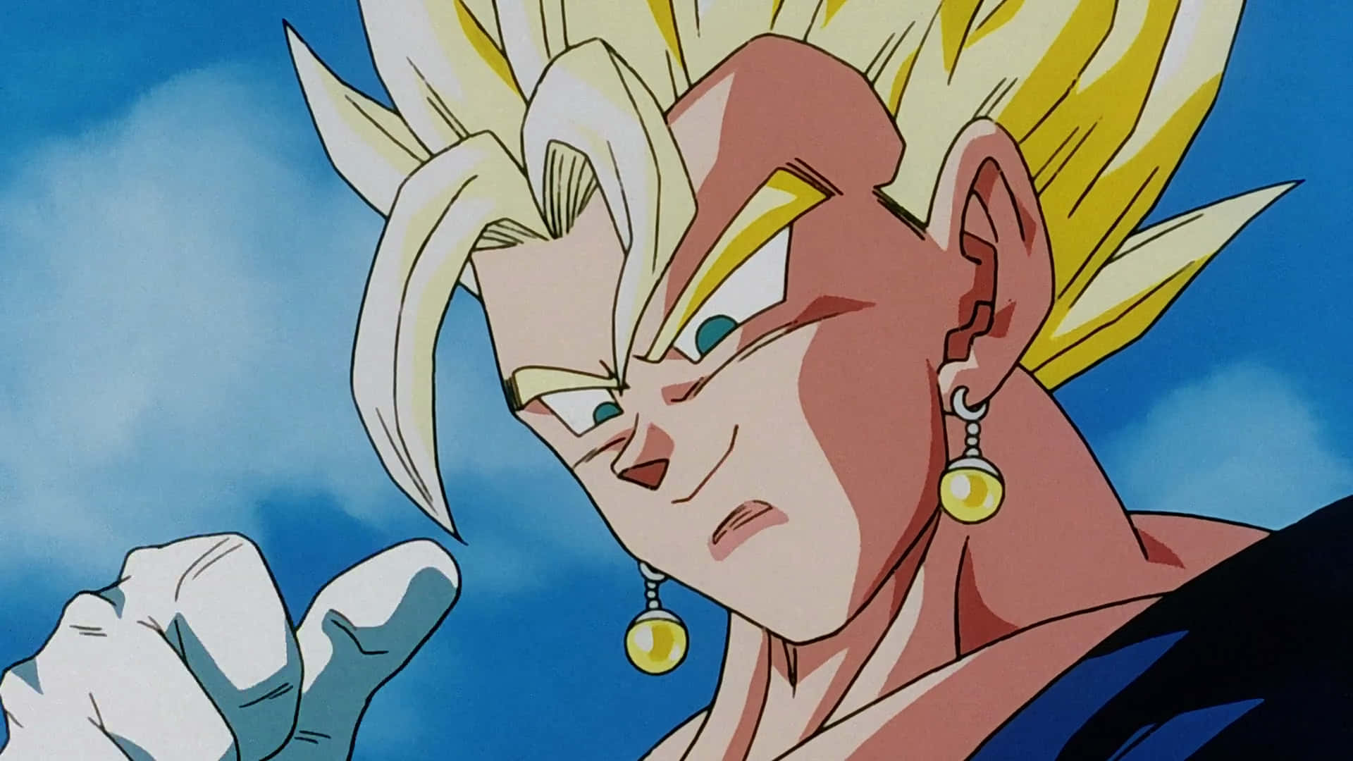 Goku, spiky golden hair, yellow earrings, Full HD Desktop Wallpaper