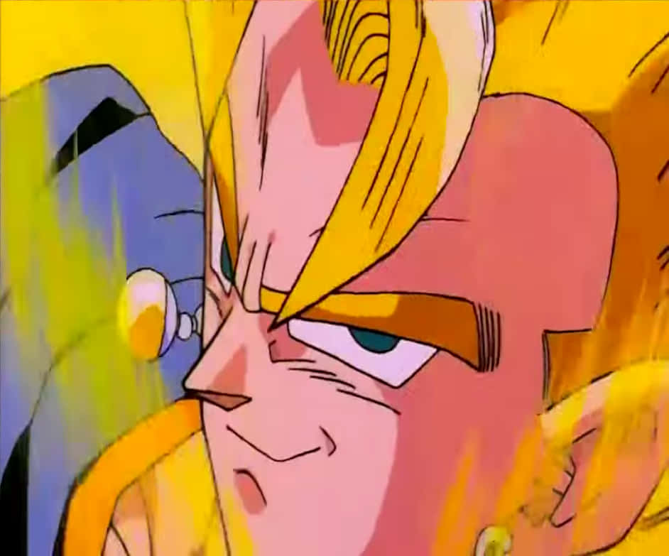 Goku, spiky golden hair, intense blue eyes, SD Desktop Wallpaper