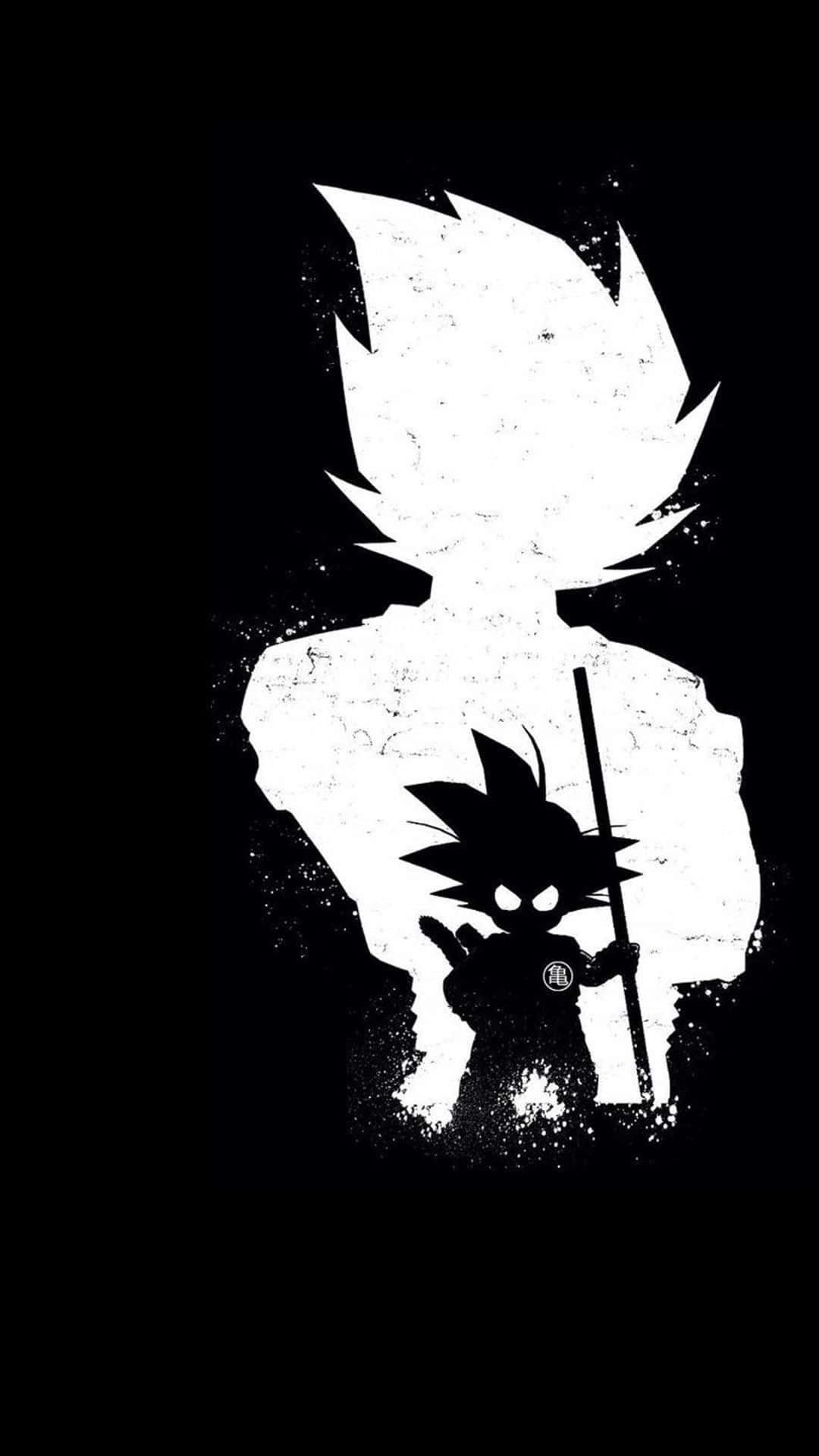 black and white, anime, Goku, Full HD Phone Wallpaper