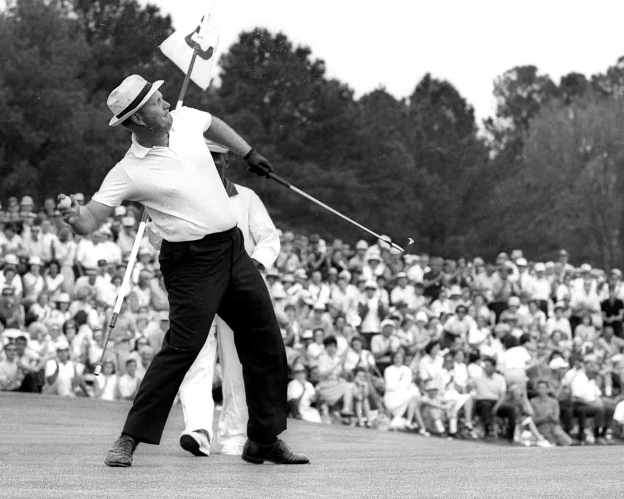golfer, white shirt, white hat, HD Desktop Wallpaper