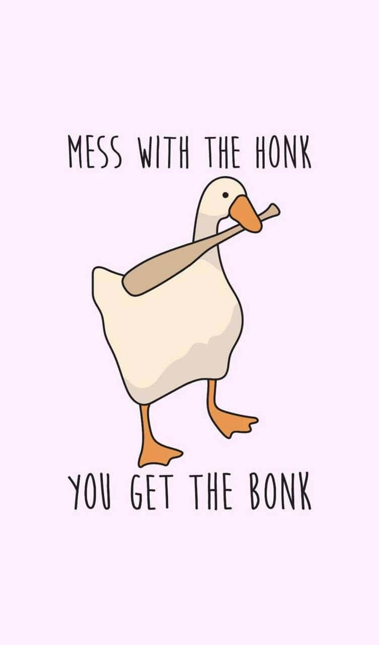 Funny Goose, cartoon goose, baseball bat, HD Phone Wallpaper