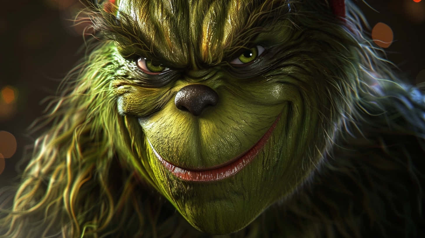 Grinch, green fur, mischievous grin, HD Desktop Wallpaper