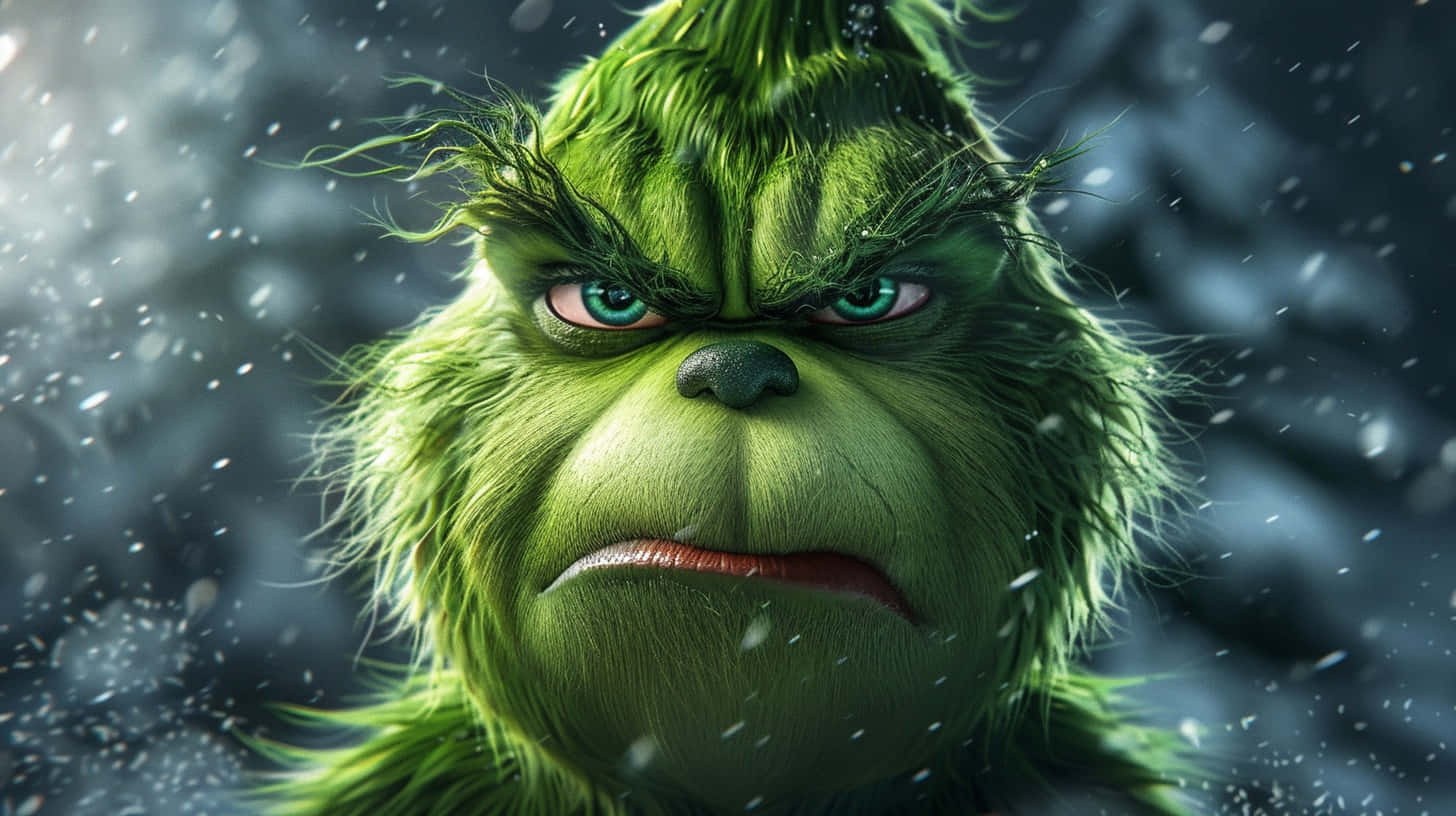 Grinch, green fur, angry eyes, HD Desktop Wallpaper