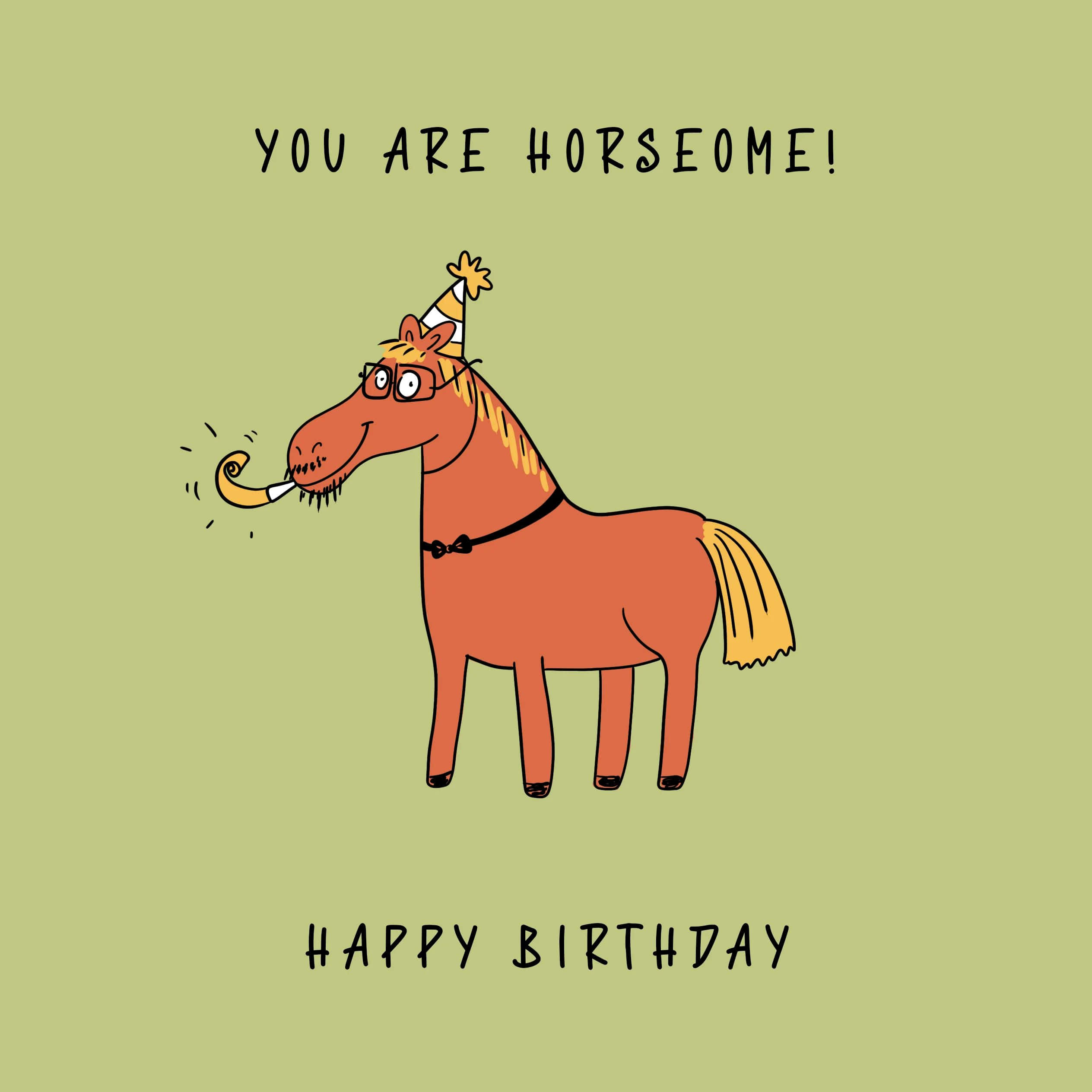 cartoon horse, glasses, party hat, Full HD Desktop Wallpaper