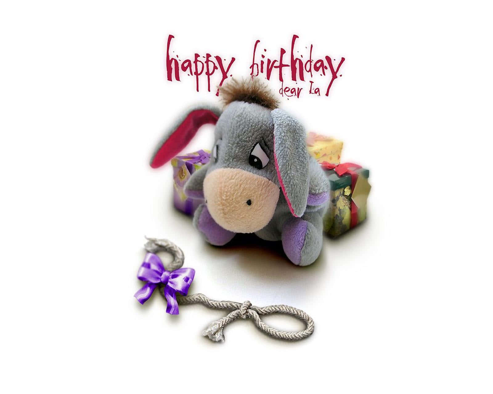 plush donkey, gray plush donkey, pink inner ears, HD Desktop Wallpaper