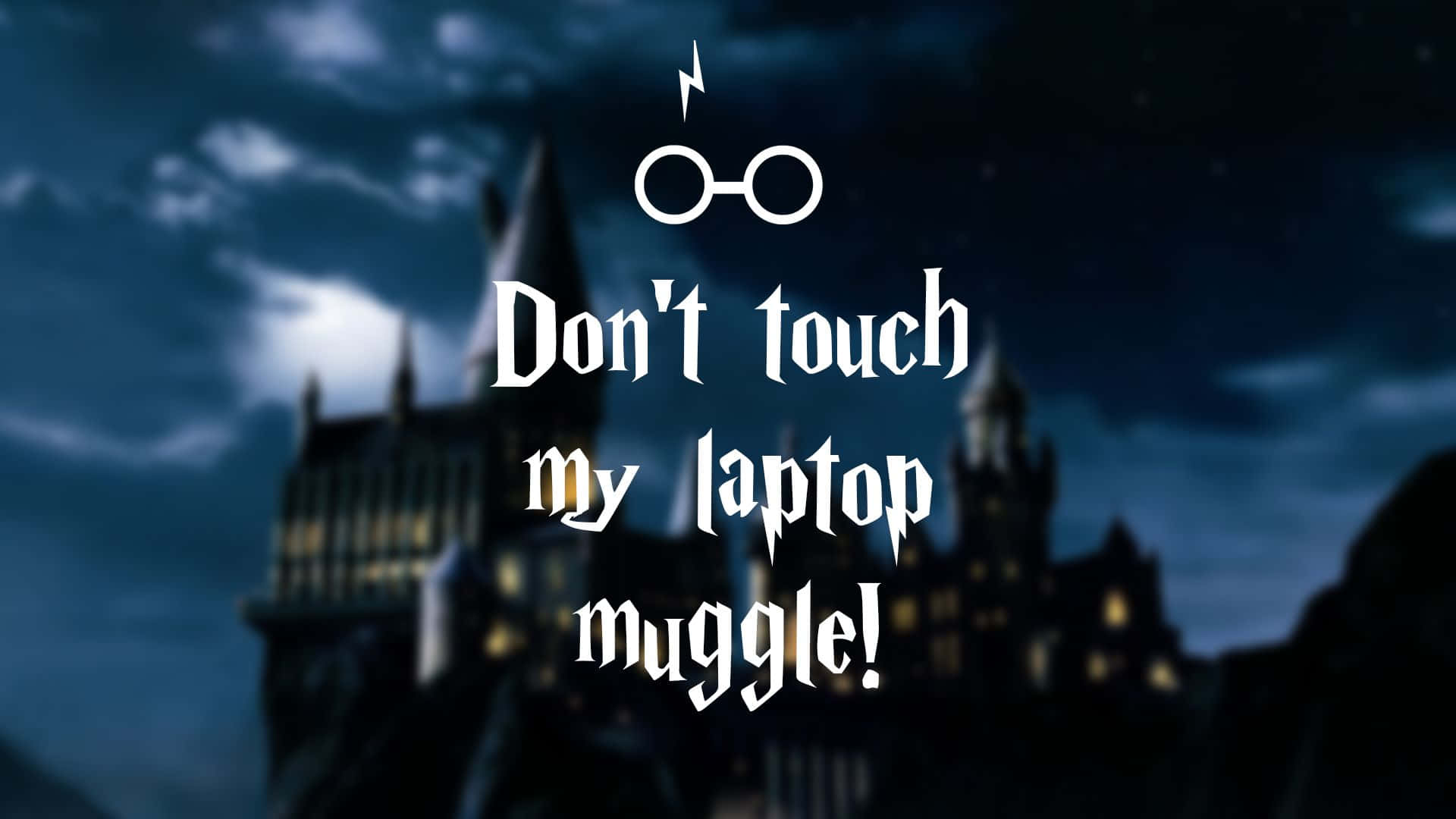 Harry Potter, dark castle silhouette, moonlit sky, Full HD Desktop Wallpaper