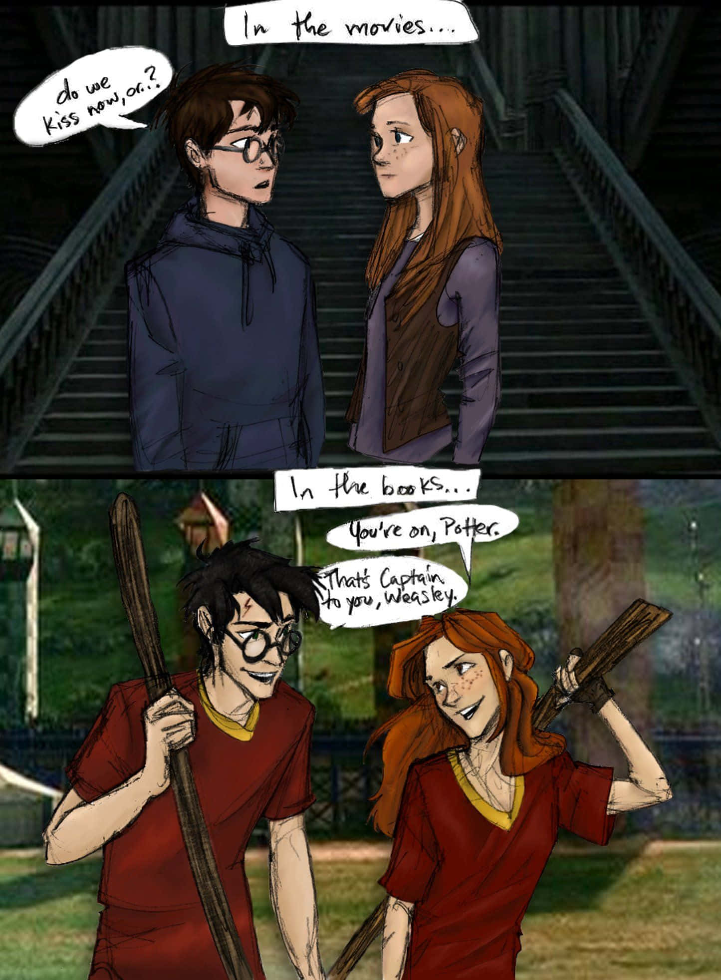 Harry Potter, movie versions, book versions, Full HD Phone Wallpaper