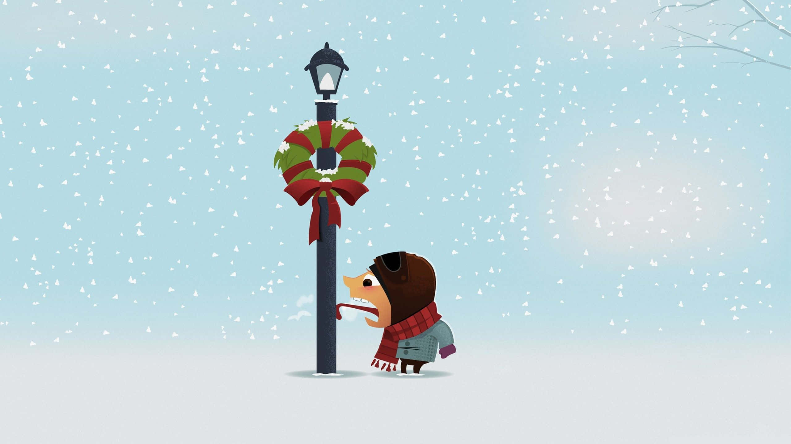cartoon hedgehog, winter gear, candy cane, 2K Desktop Wallpaper