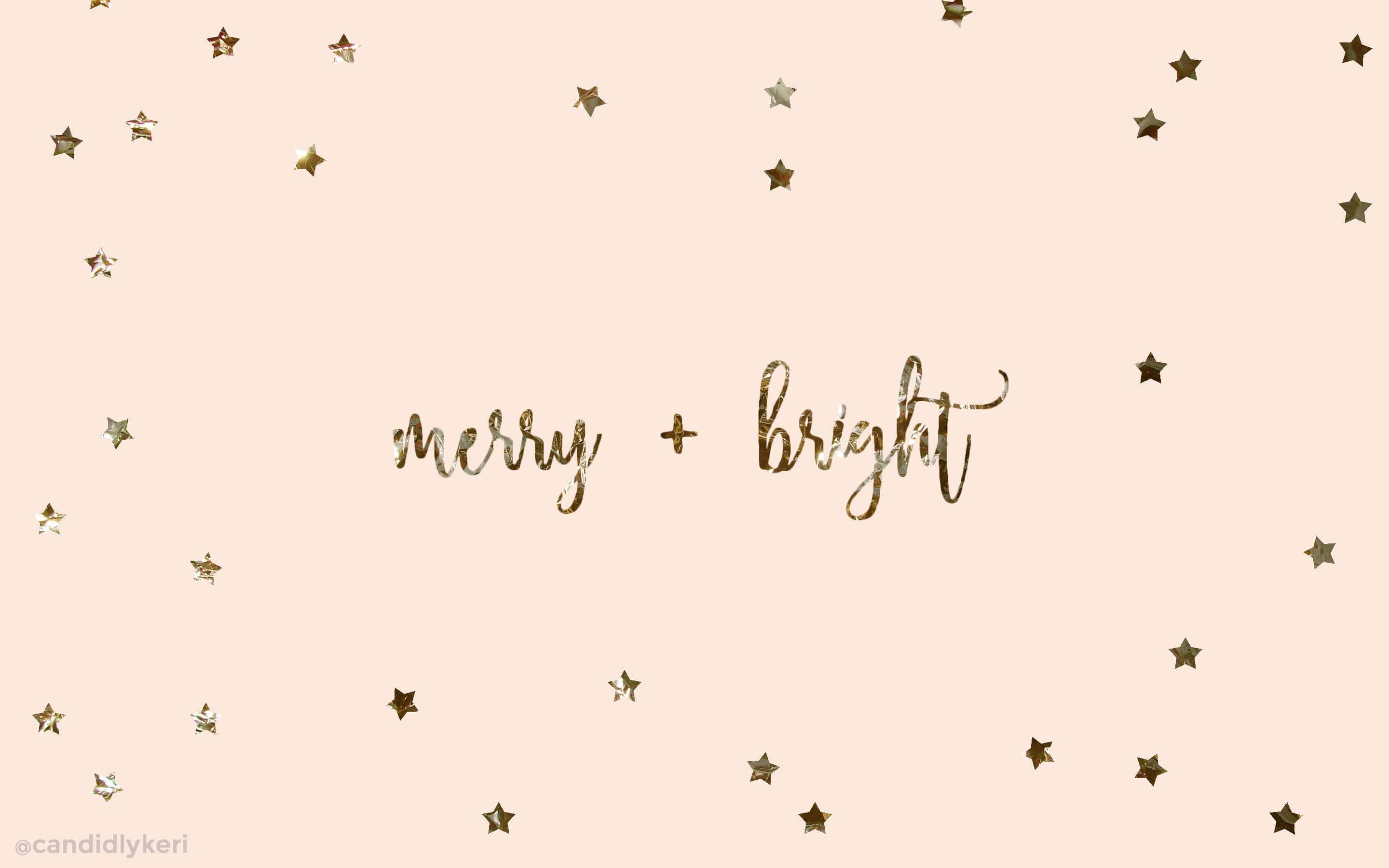 Christmas aesthetic, tumblr computer, golden stars, 2K Desktop Wallpaper