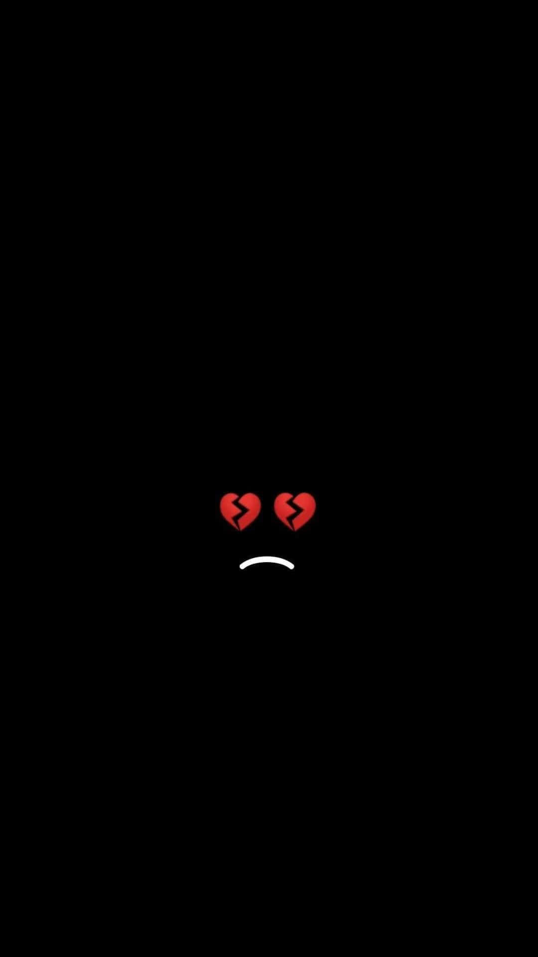 black background, sad face, broken heart eyes, Full HD Phone Wallpaper