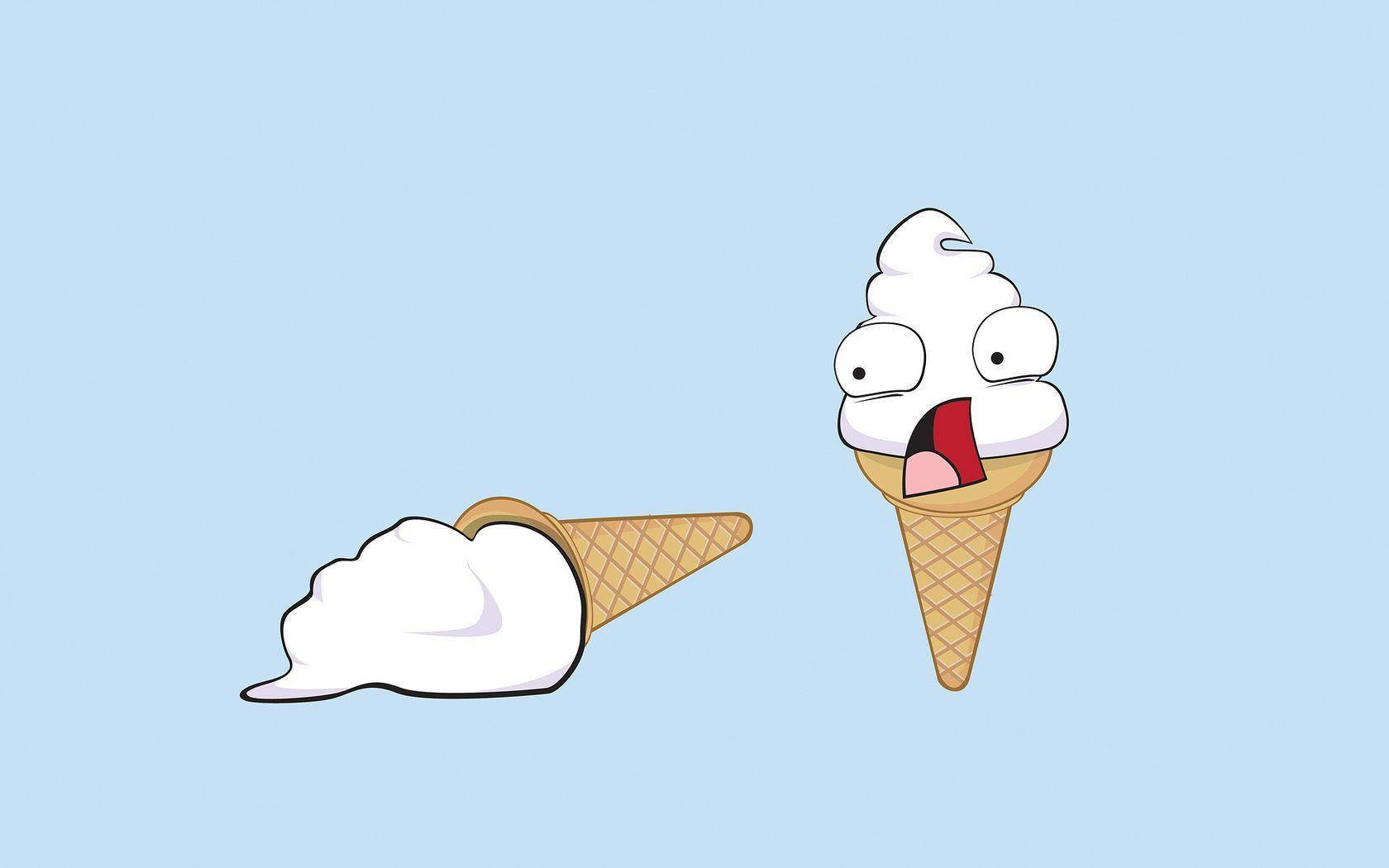 Funny Laptop, ice cream cone, scoop, HD Desktop Wallpaper
