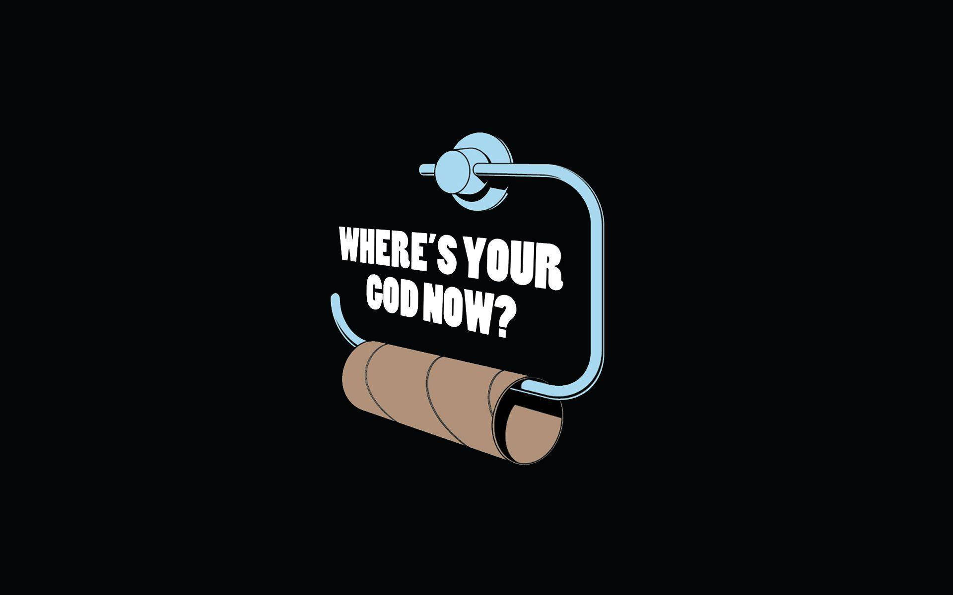 funny laptop, empty toilet paper roll, light blue holder, Full HD Desktop Wallpaper