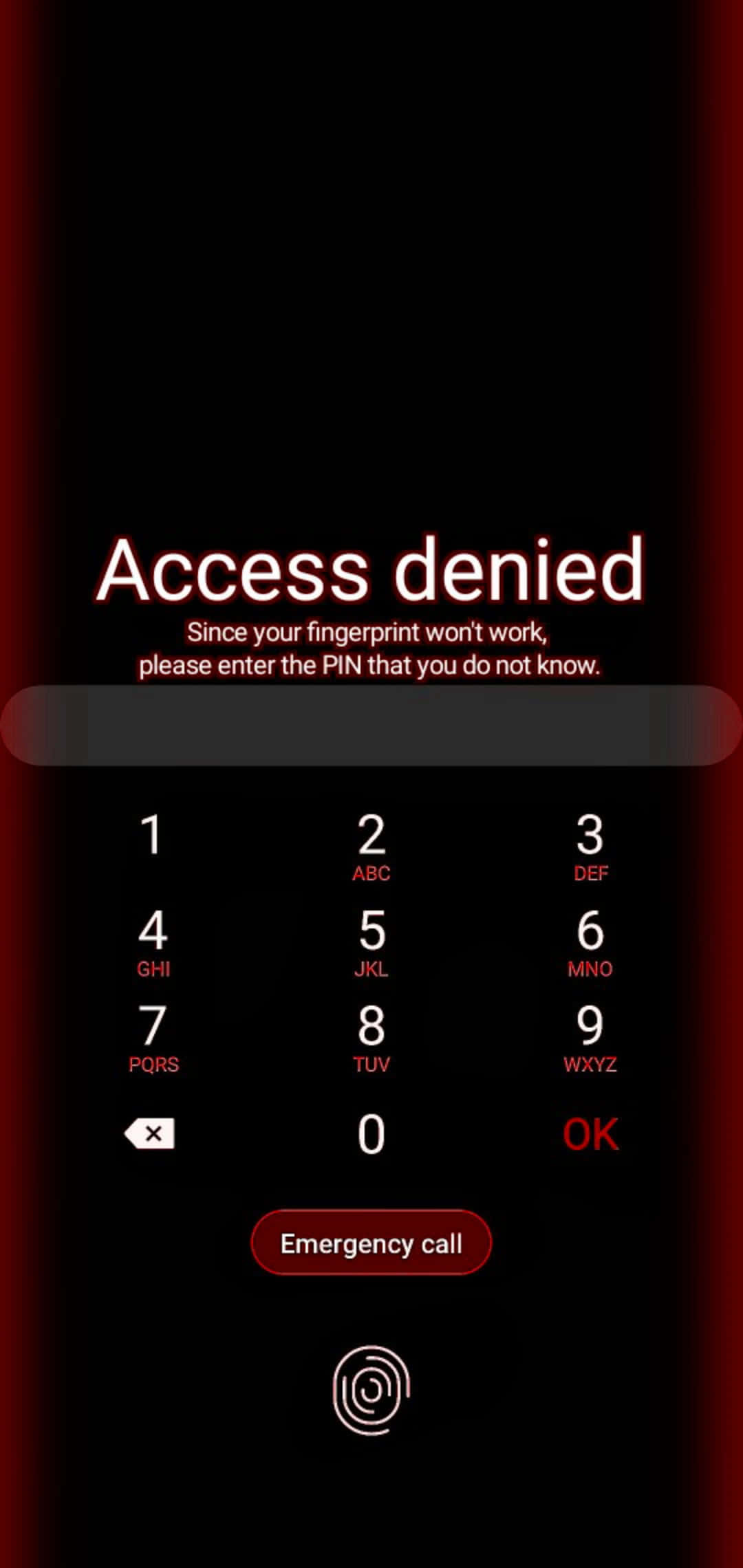 Access Denied, red-lit PIN pad, dark background, Full HD Phone Wallpaper