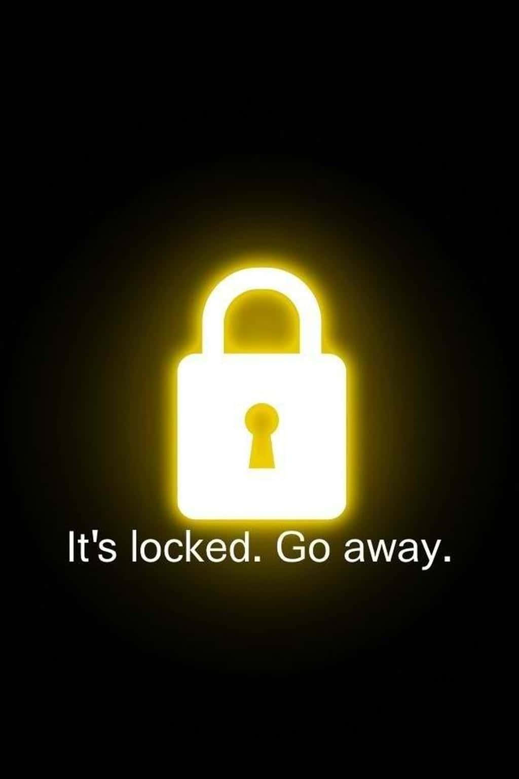 Yellow Lock, glowing yellow padlock icon, black background, HD Phone Wallpaper