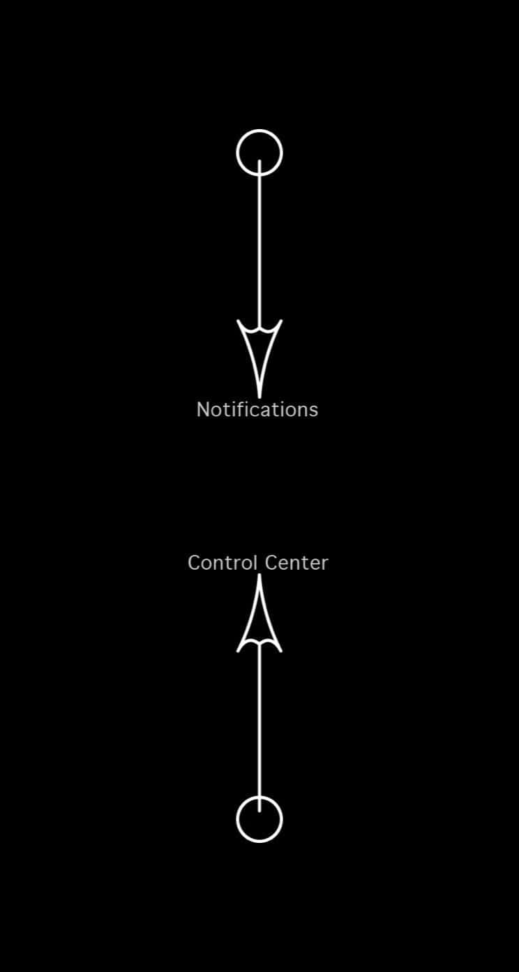Notification Control Center, arrows, minimalist white line icons, HD Phone Wallpaper