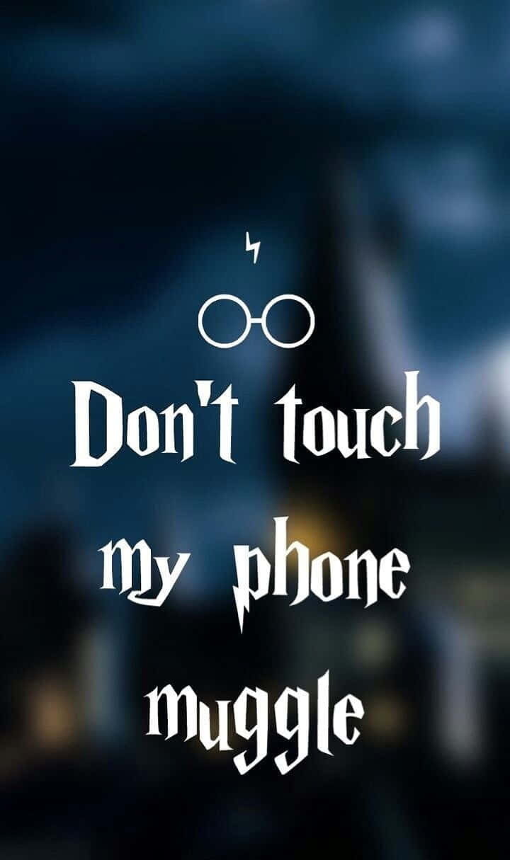 Don't Touch My Phone Muggle, white text, glasses icon, SD Phone Wallpaper