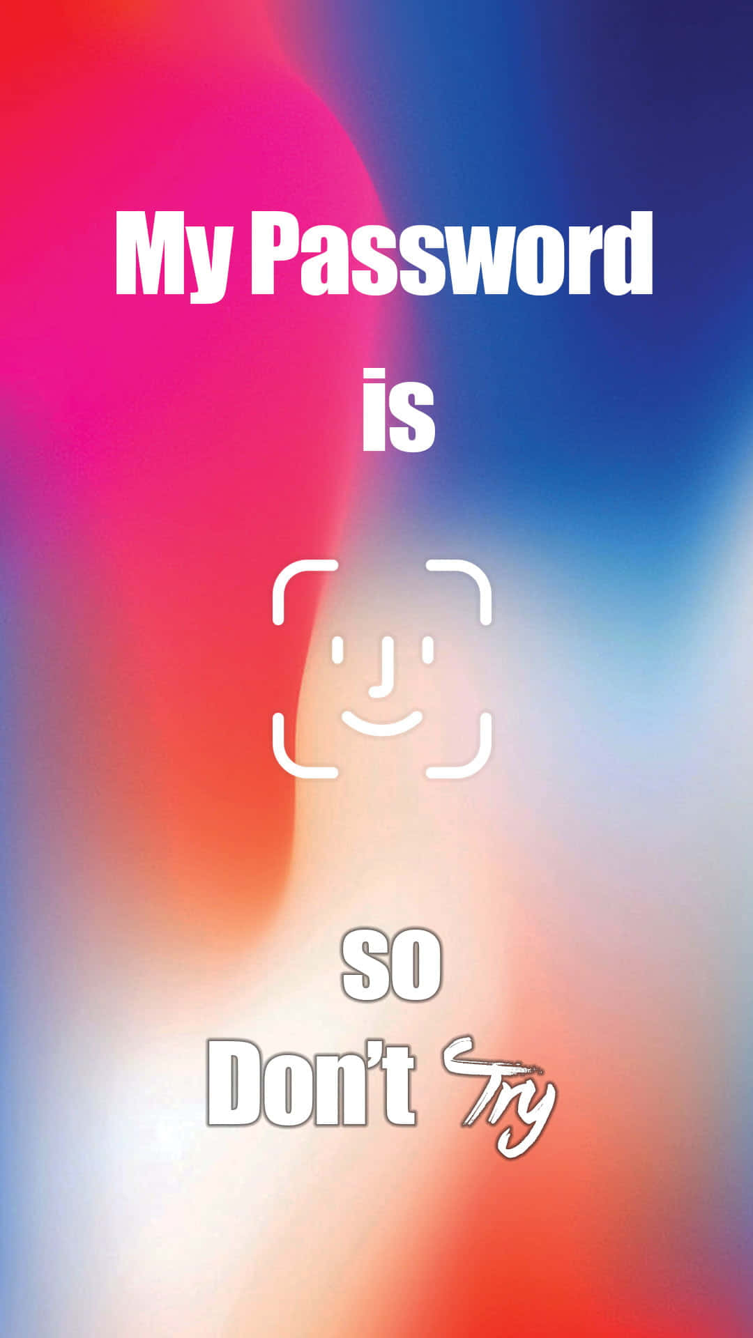 Funny Lock Screen, vibrant gradient, bold white text, Full HD Phone Wallpaper