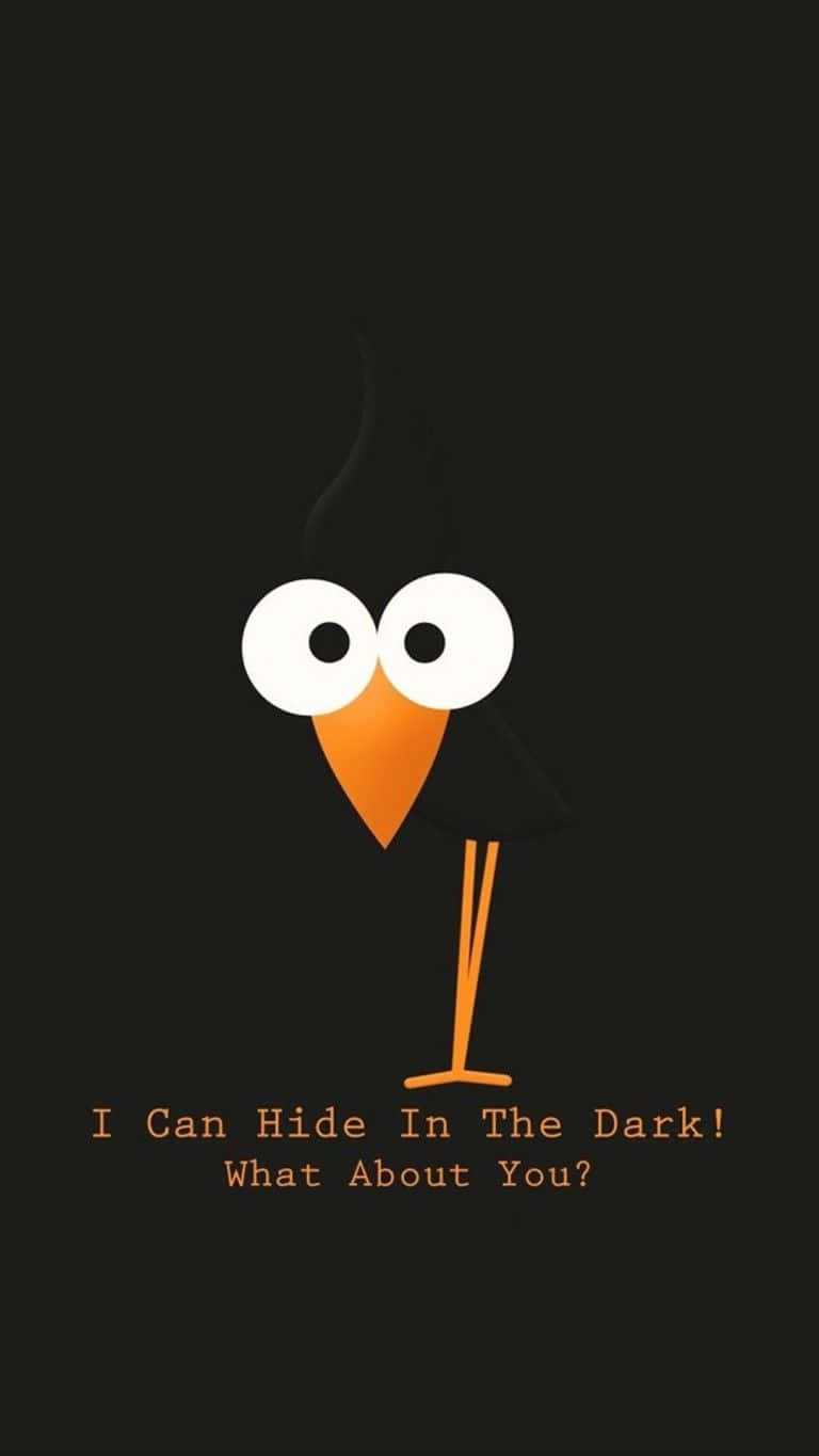 minimalist cartoon bird, large white eyes, orange beak and legs, HD Phone Wallpaper