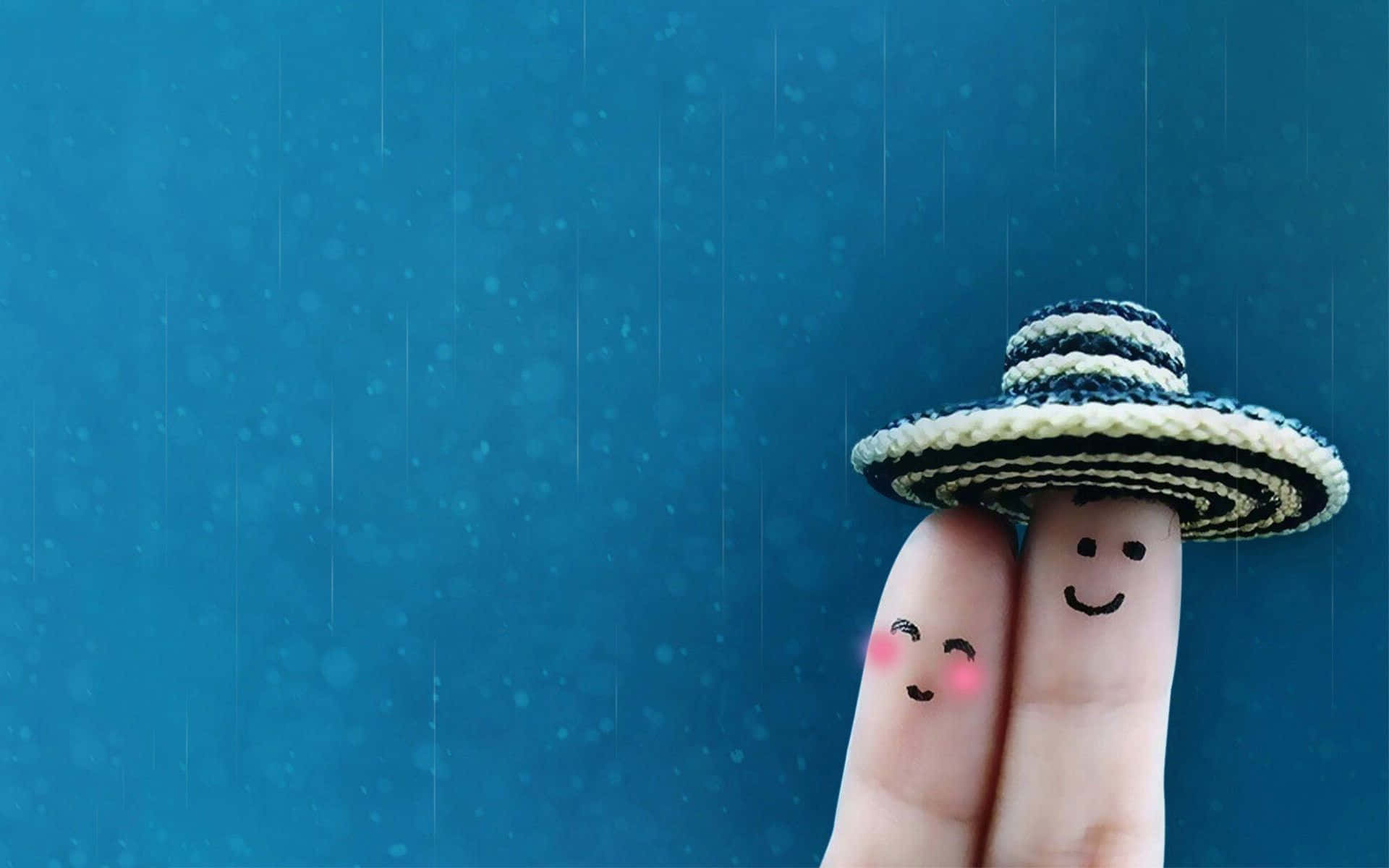 Funny Love, finger puppets, straw hat, Full HD Desktop Wallpaper
