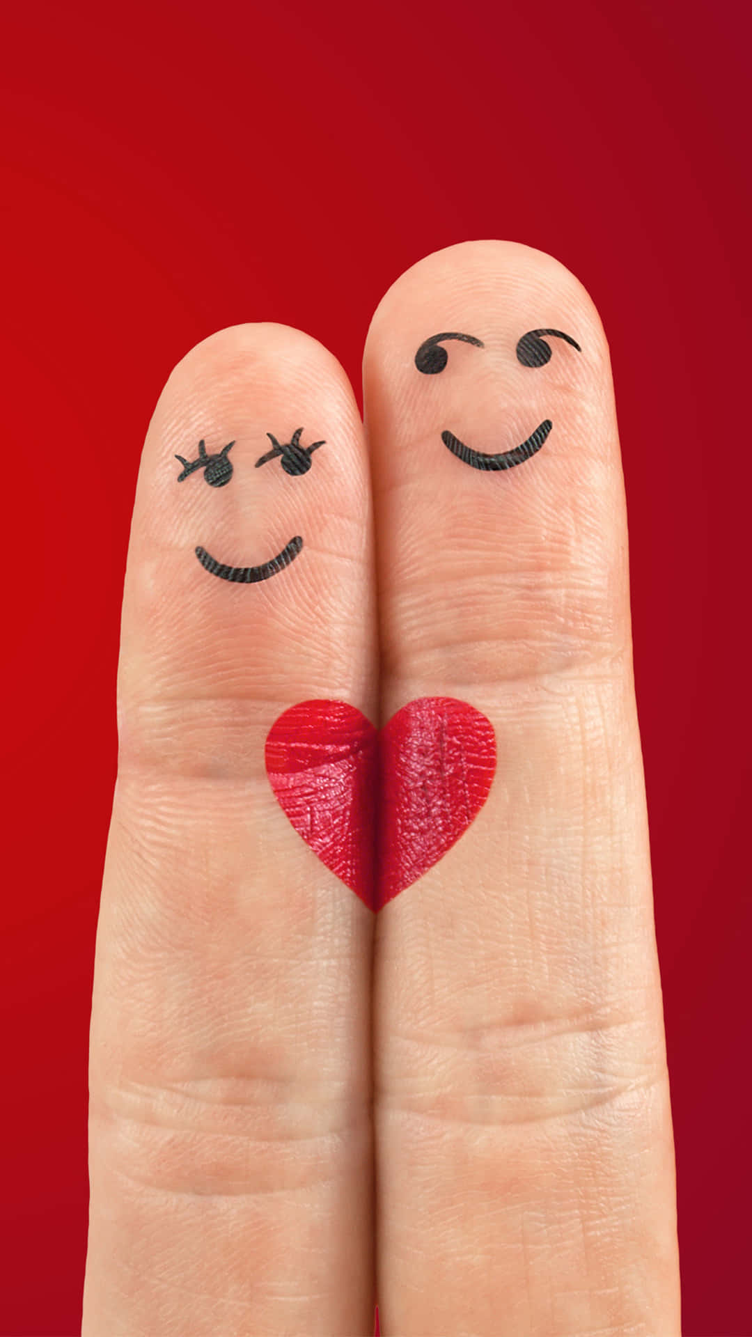 Funny Love, heart, eyelashes, Full HD Phone Wallpaper