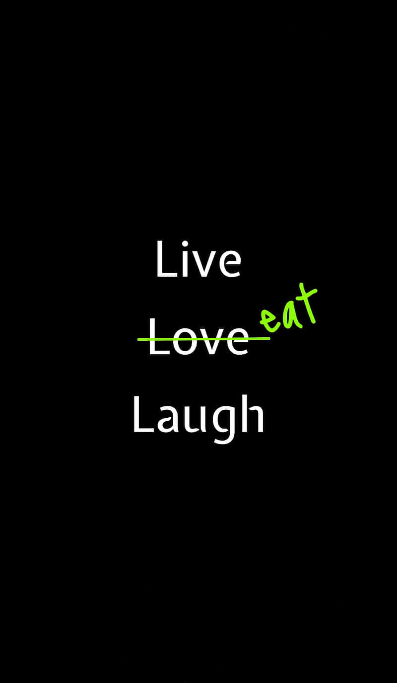 Live Love Laugh, black background, white text, HD Phone Wallpaper