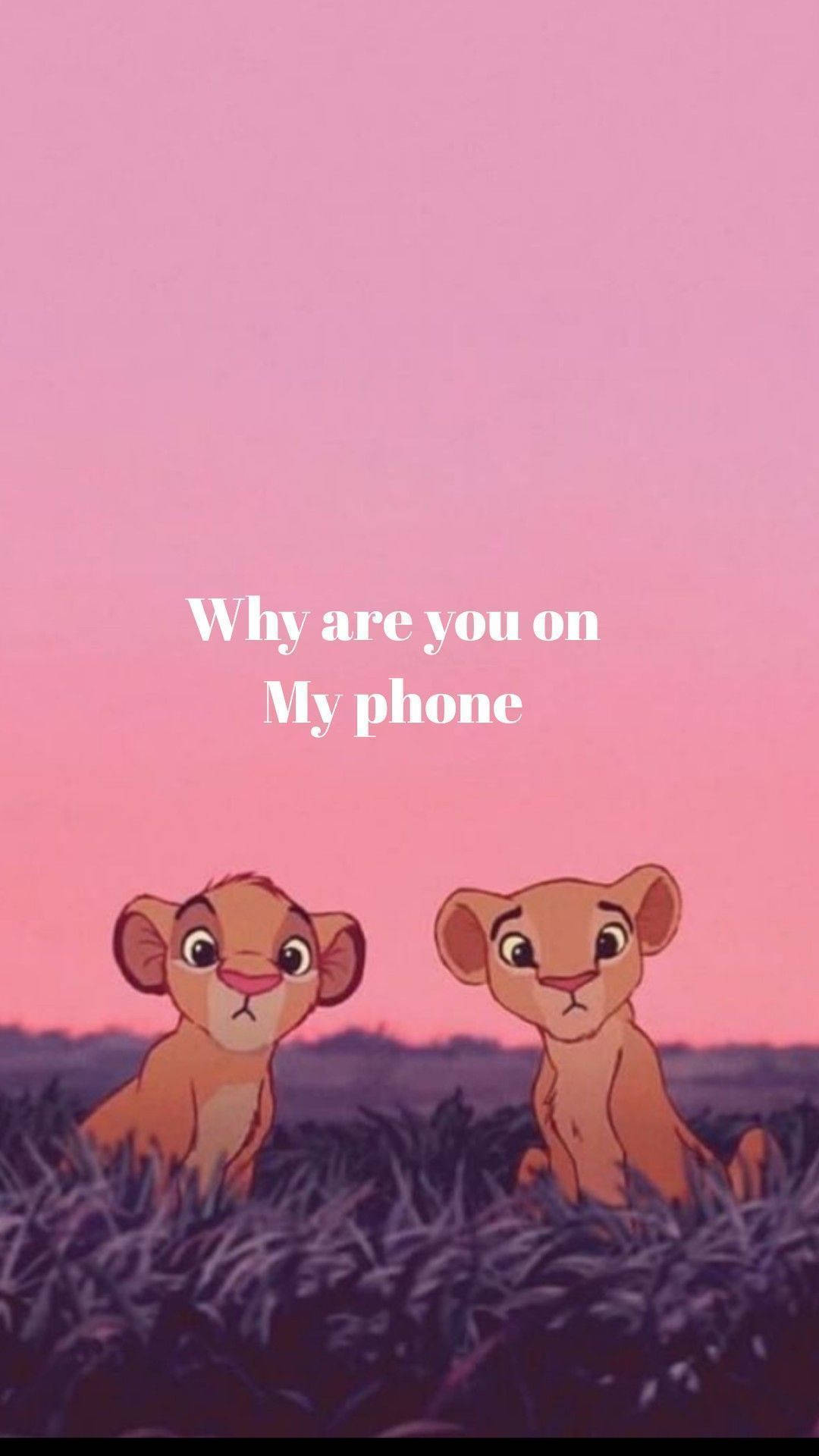Meme Phone, lion cubs, purple grass, Full HD Phone Wallpaper