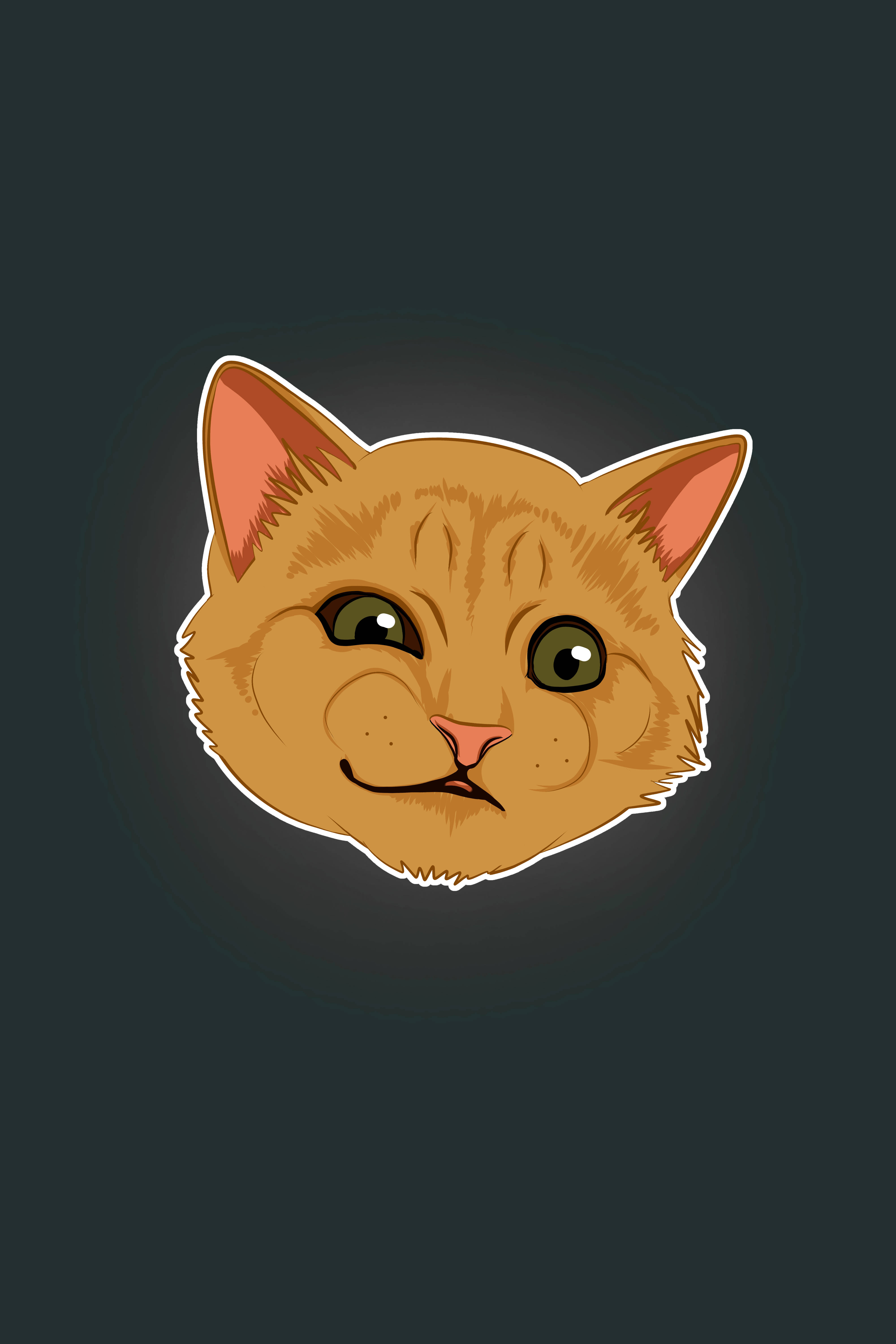 orange cat, green eyes, smirk, 5K Phone Wallpaper